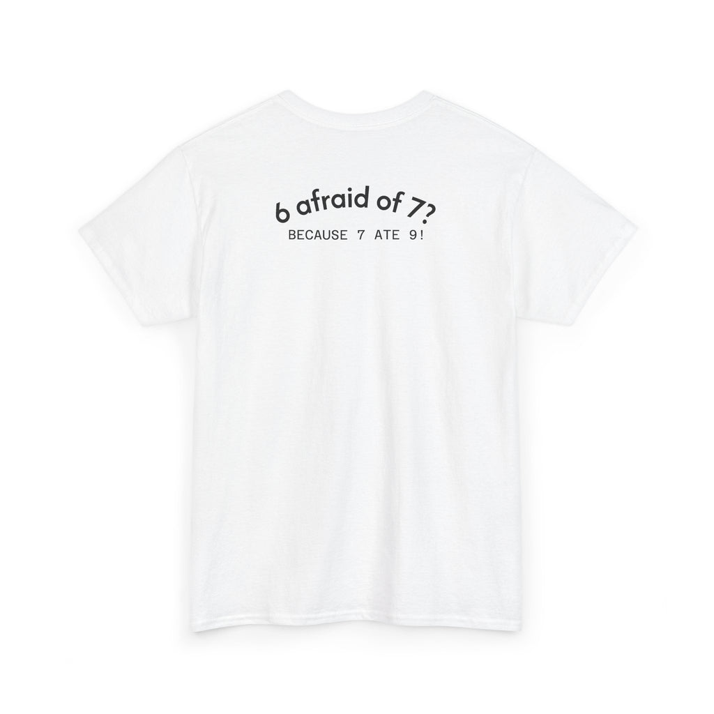 Why is 6 Afraid of 7? "Because 7 Ate 9" Funny Numbers Tee