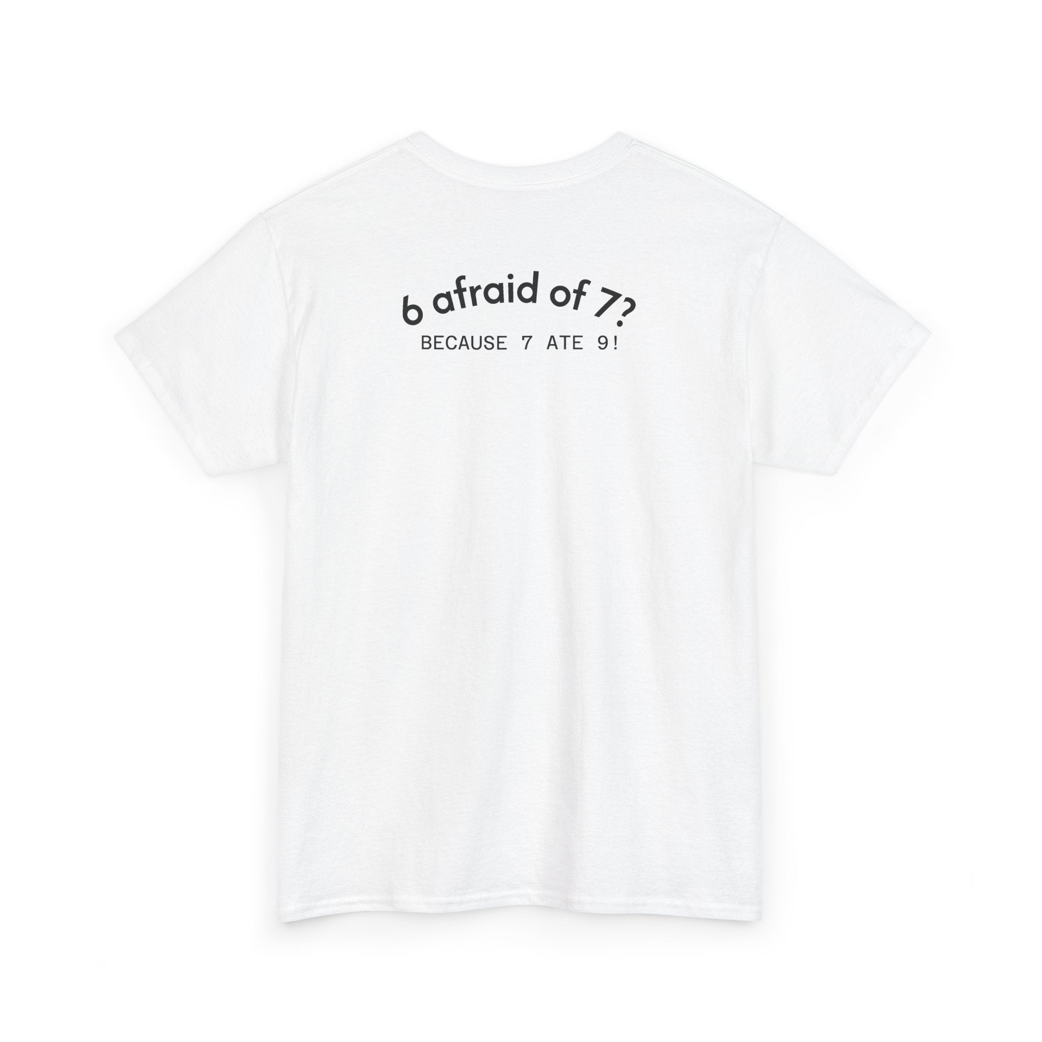 Why is 6 Afraid of 7? "Because 7 Ate 9" Funny Numbers Tee
