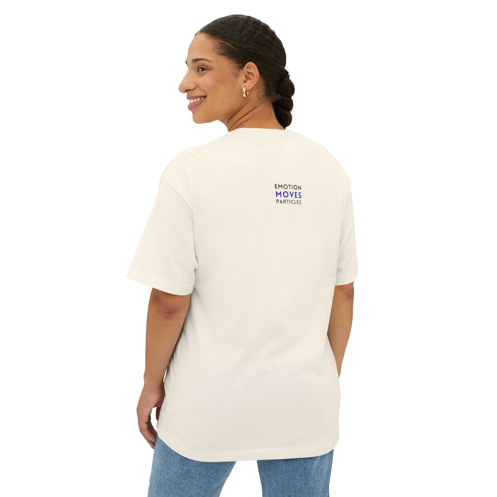 Emotion Moves Particles Tee — Minimalist Motivational Graphic T-Shirt