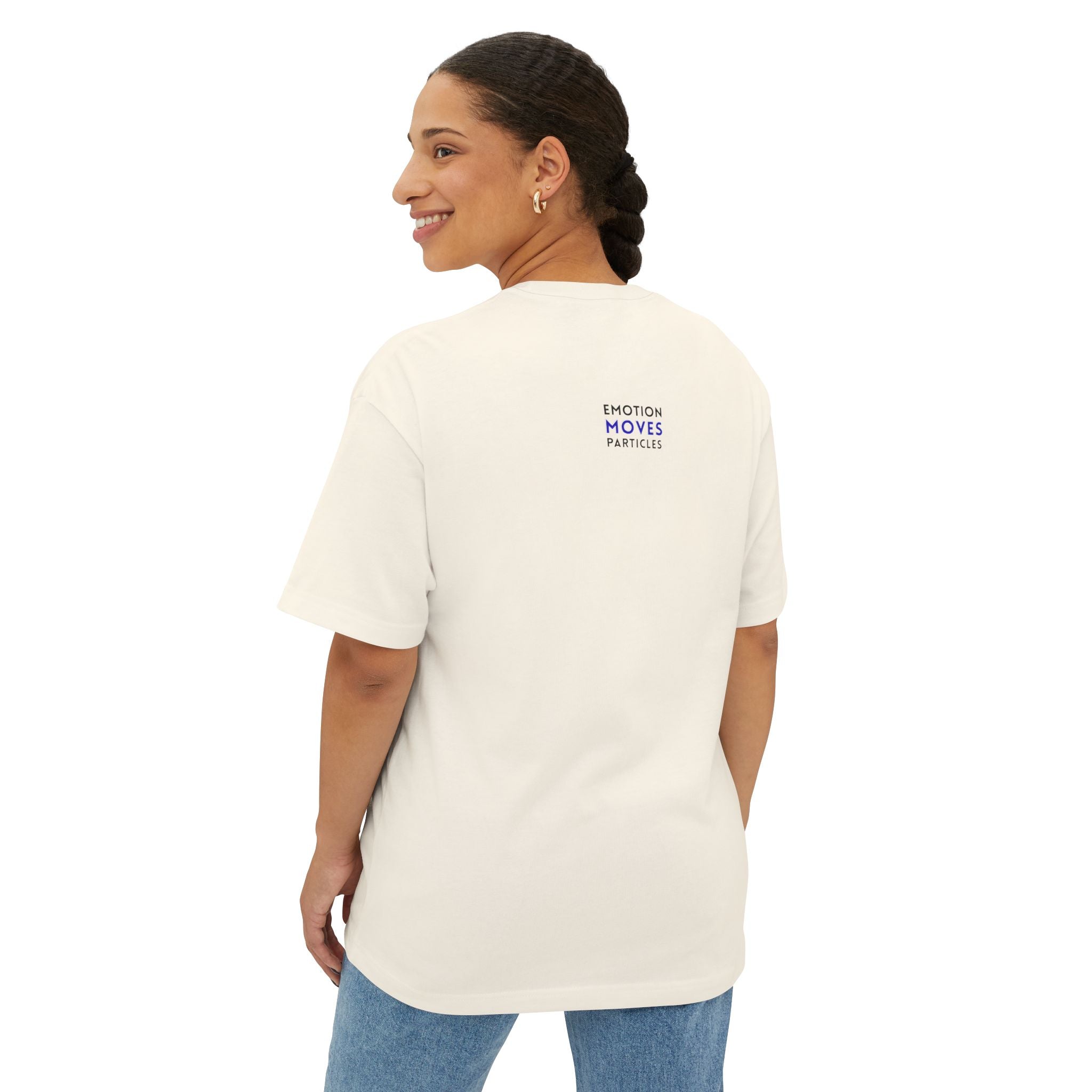 Emotion Moves Particles Tee — Minimalist Motivational Graphic T-Shirt