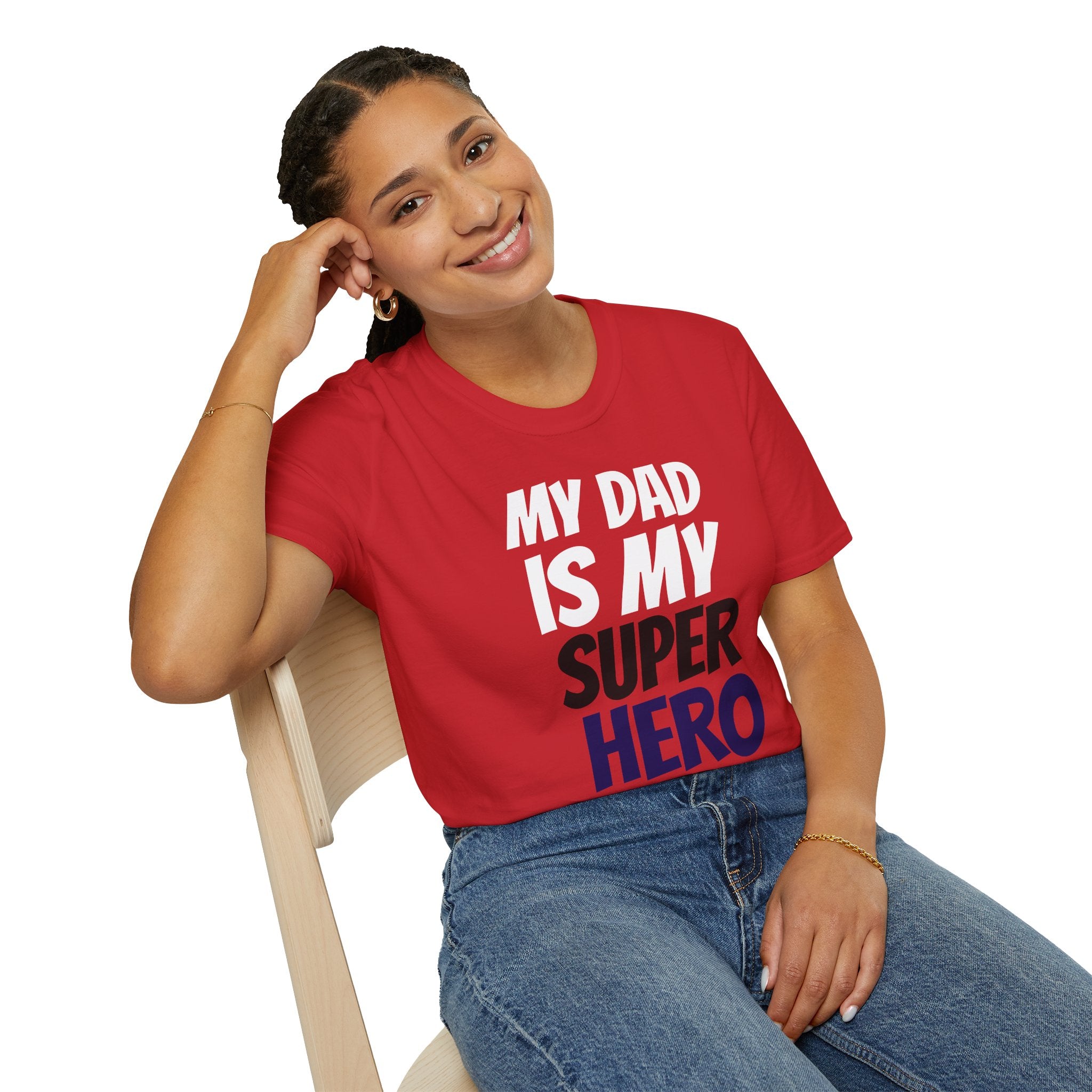 Superhero Dad T-Shirt — "My Dad Is My Superhero" Positive Message Tee