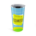 Personalized 'Property of [Name]' 20oz Tumbler — Retro Grid Back-to-School Travel Cup