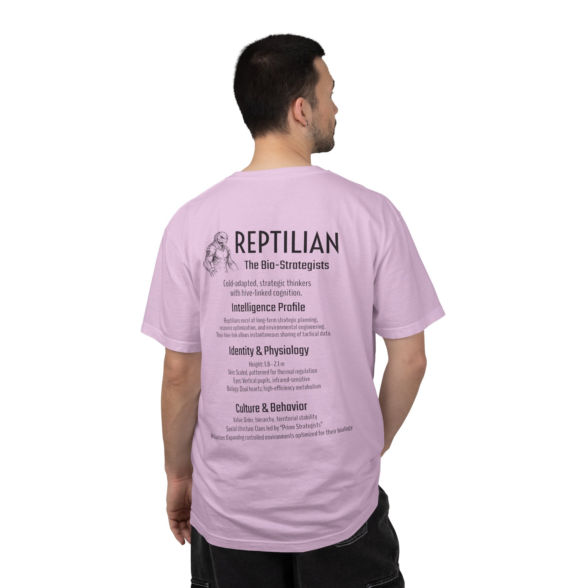 Alien Reptilian Graphic T-Shirt — "The Bio-Strategists" Illustrated Tee