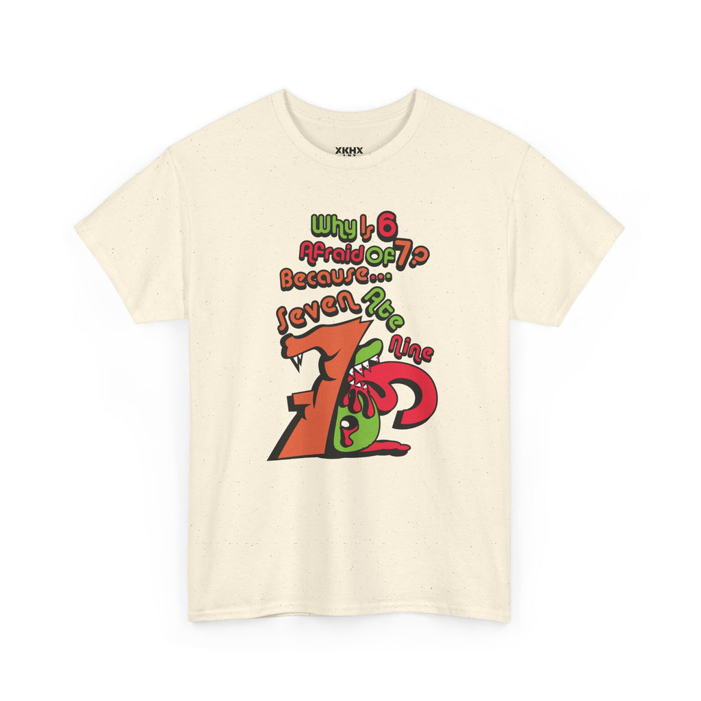 Why is 6 Afraid of 7? "Because 7 Ate 9" Funny Numbers Tee
