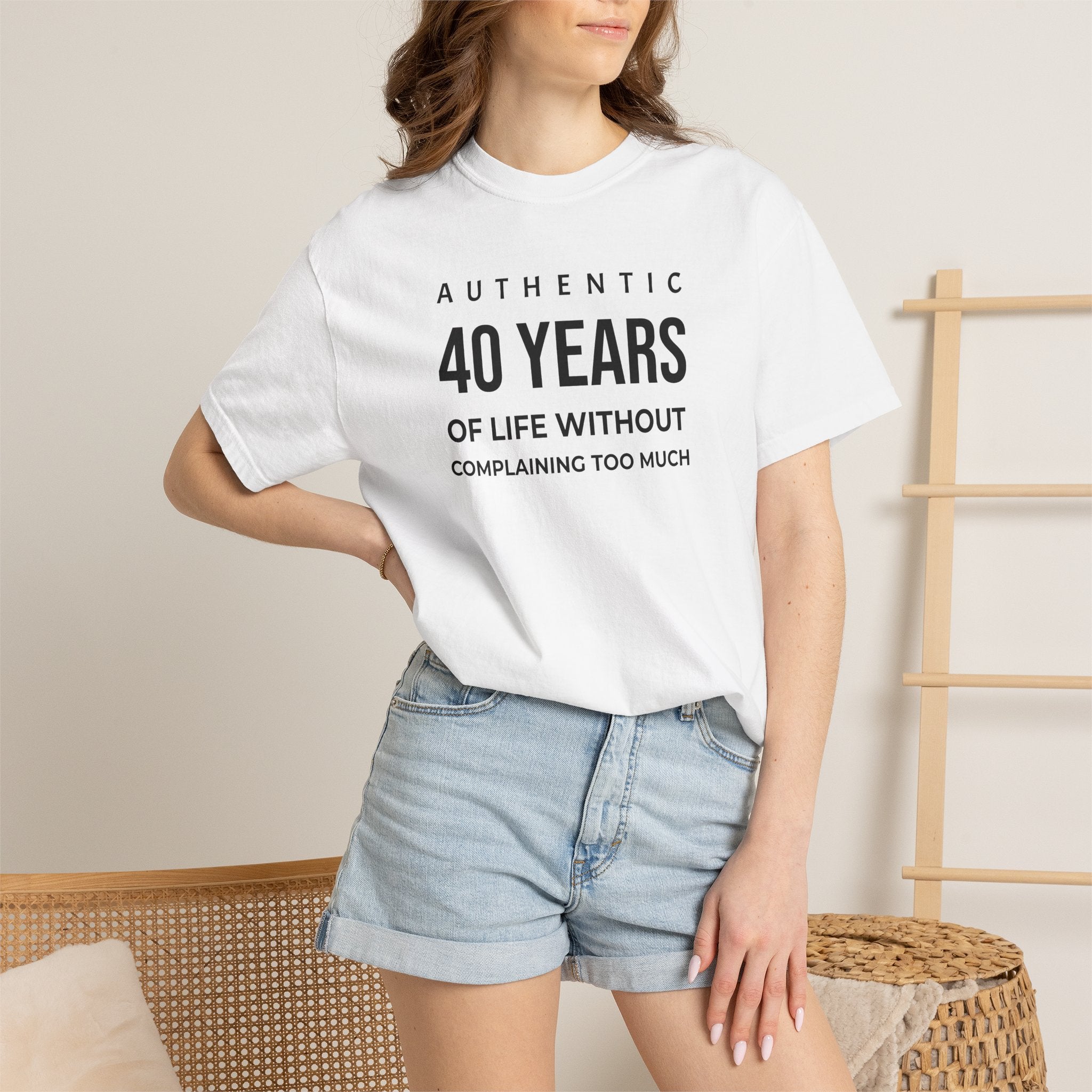 Birthday T-Shirt — "Authentic XX Years of Life Without Complaining Too Much" Personalizable Birthday Tee
