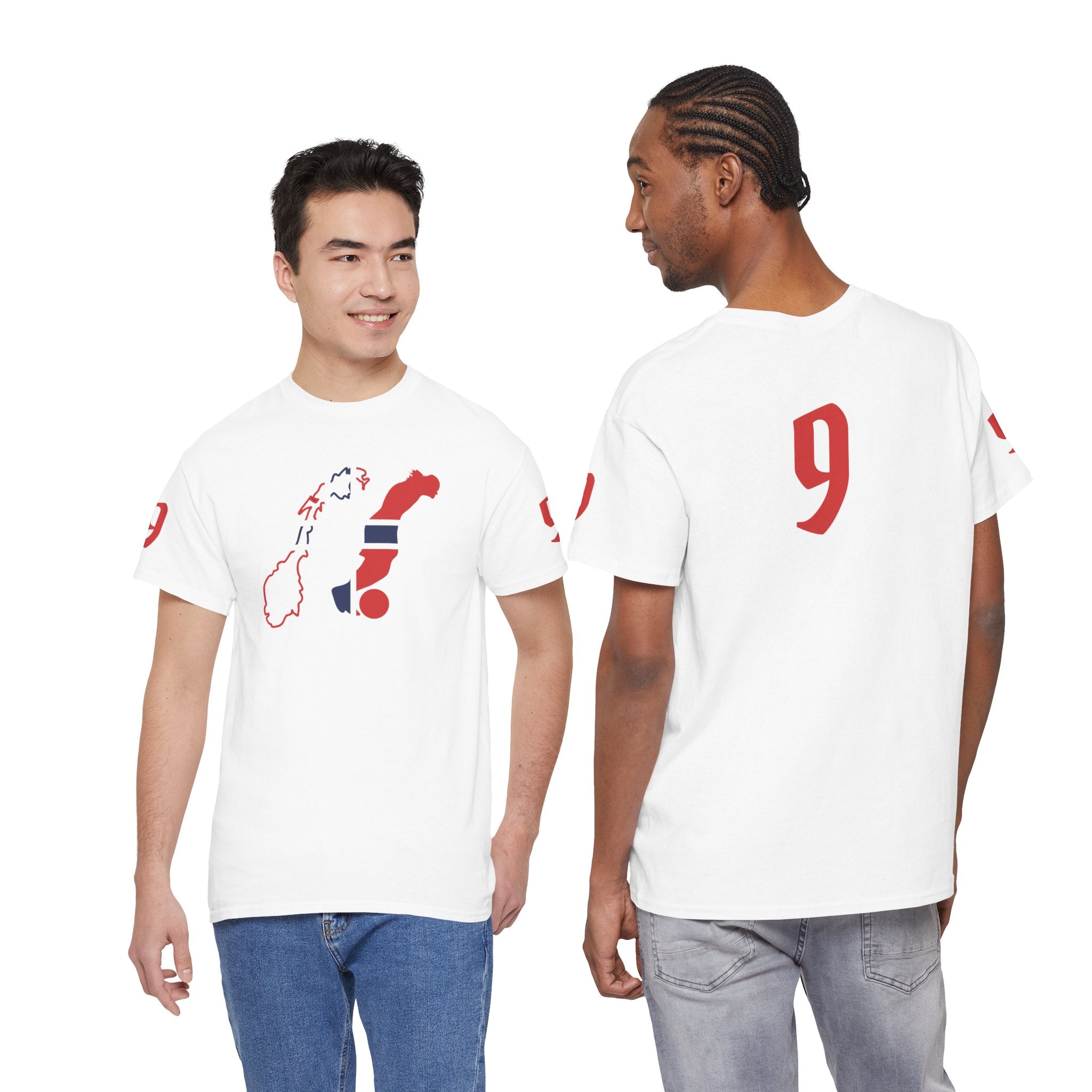 Haaland Norway Map Flag T‑Shirt — Scandinavian Pride Tee with Number 9