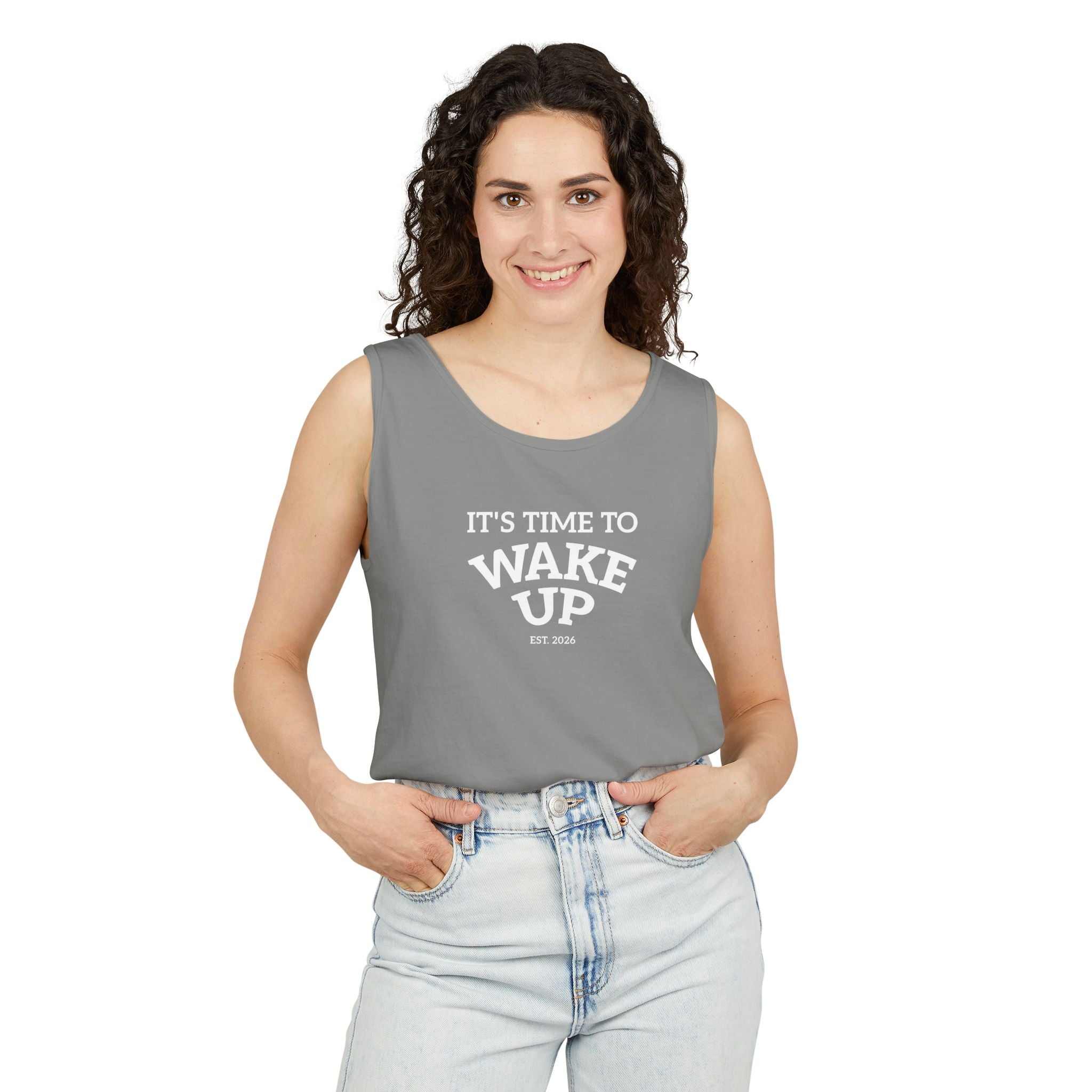 Wake Up Tank Top dark — Casual Graphic Tank