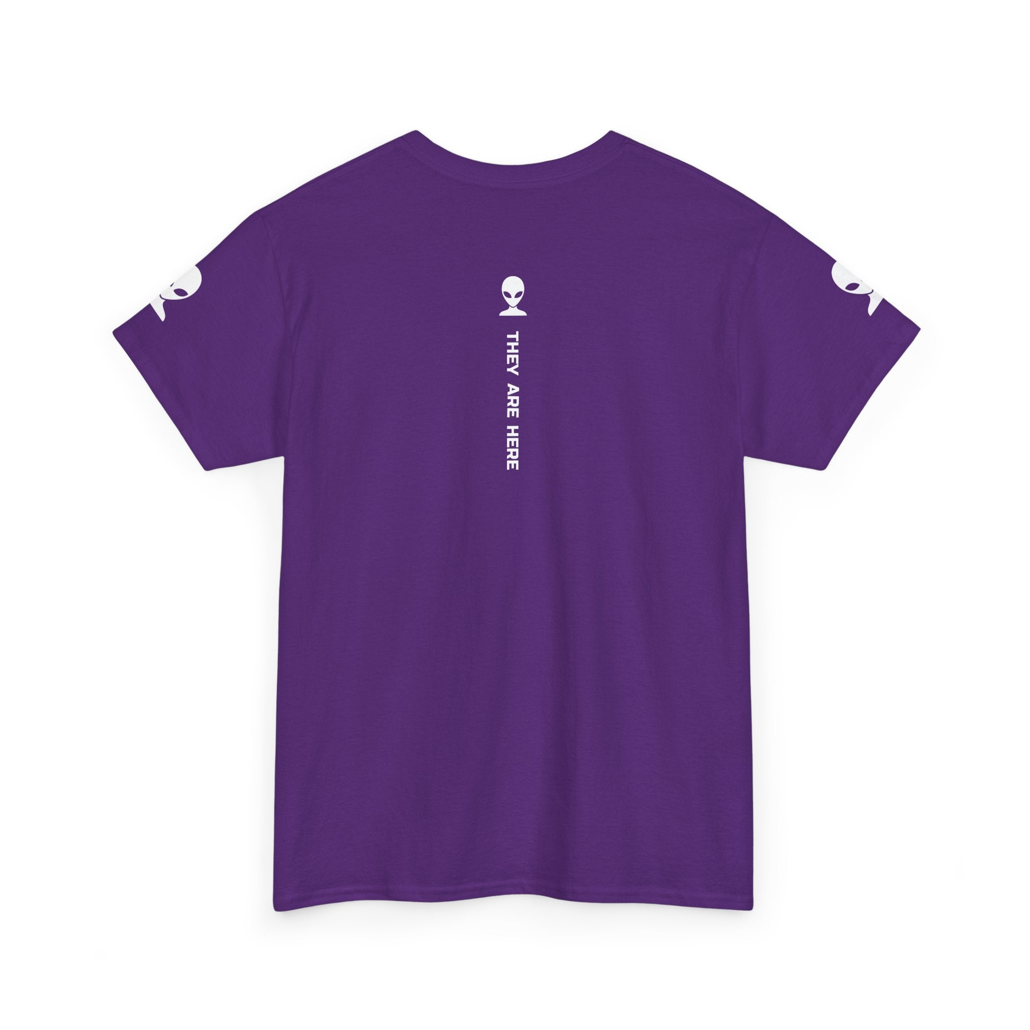 Alien Tee — Minimal "They Are Here" Vertical Graphic T-Shirt dark