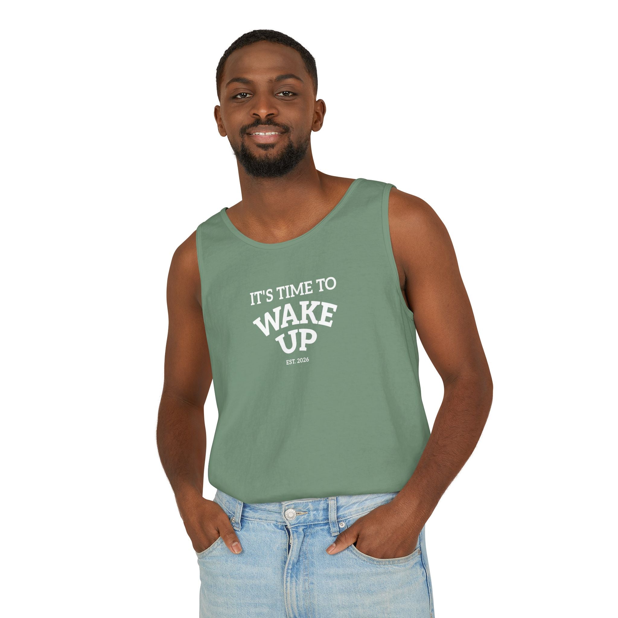 Wake Up Tank Top dark — Casual Graphic Tank