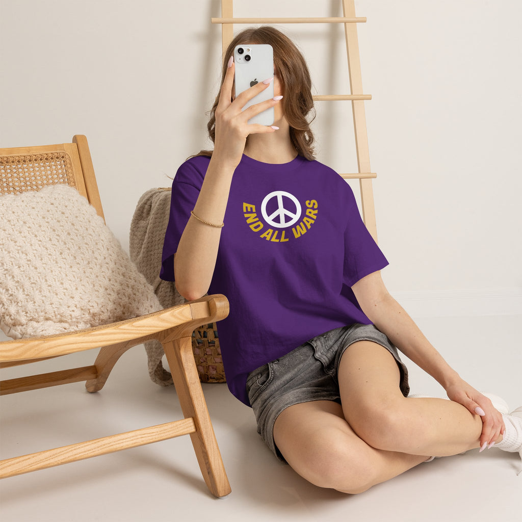 Peace Symbol T-Shirt — "End All Wars" Anti-War Graphic Tee
