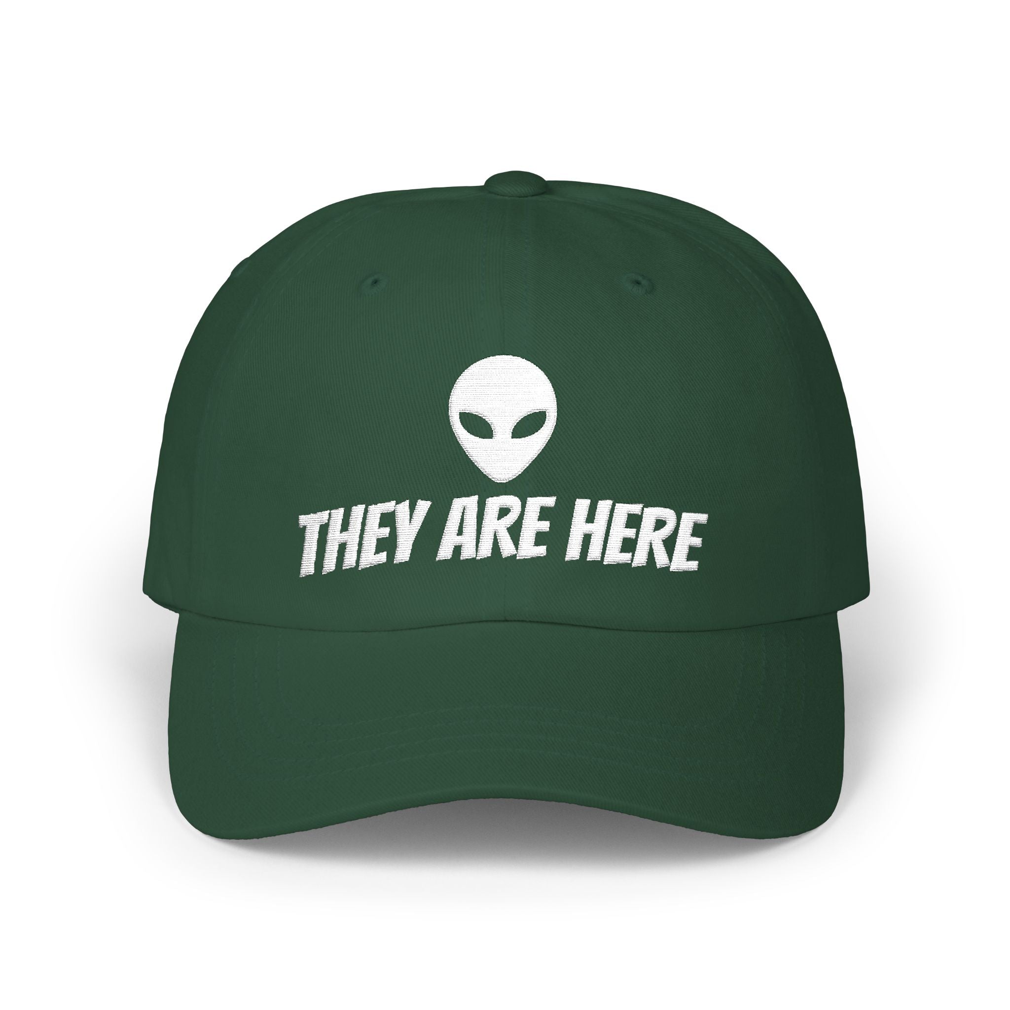 Alien "They Are Here" Dad Cap - Embroidered Baseball Hat dark