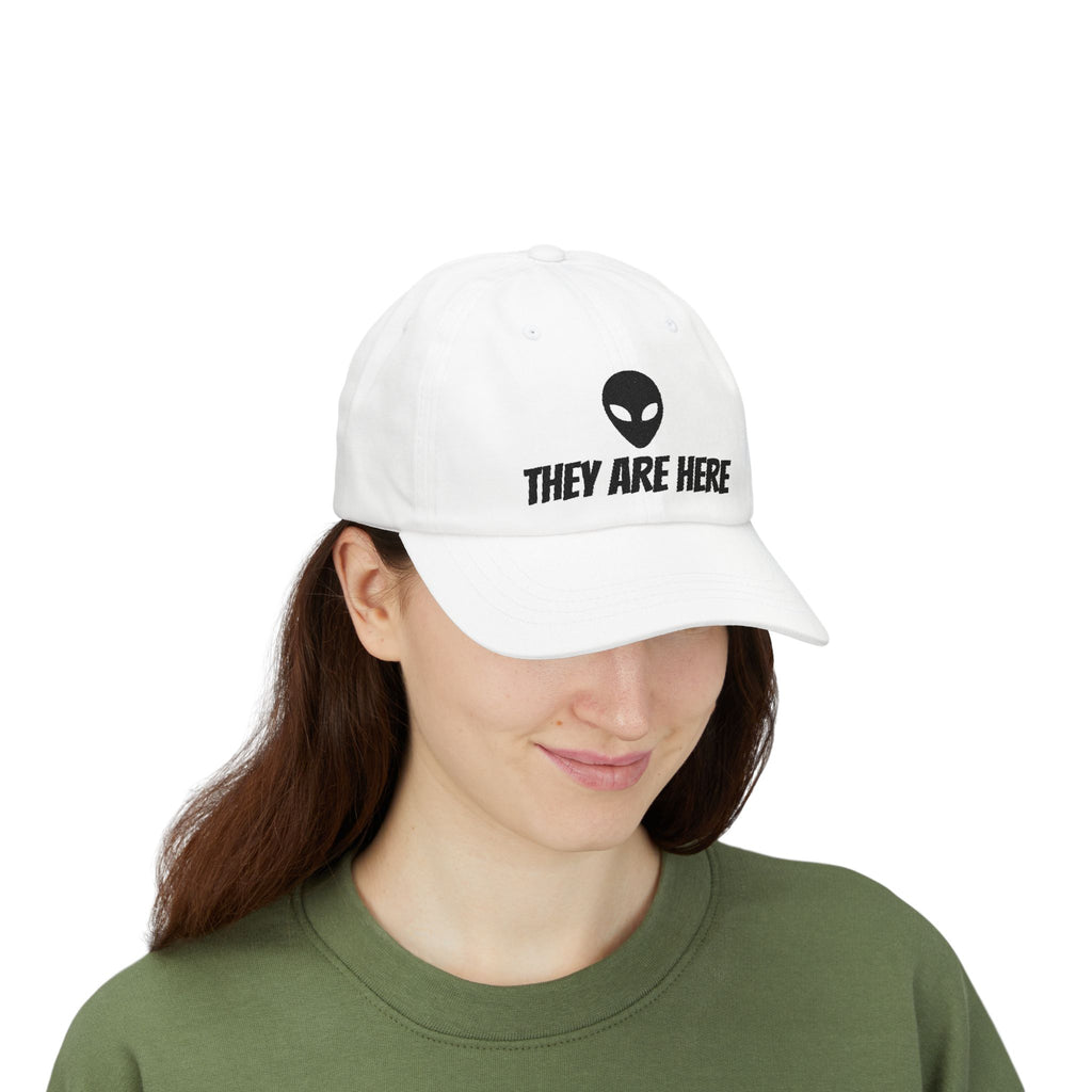 Alien "They Are Here" Dad Cap - Embroidered Baseball Hat light