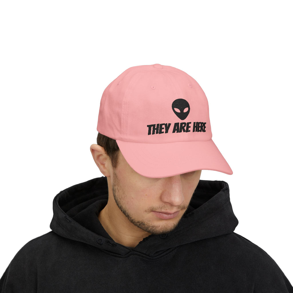 Alien "They Are Here" Dad Cap - Embroidered Baseball Hat light