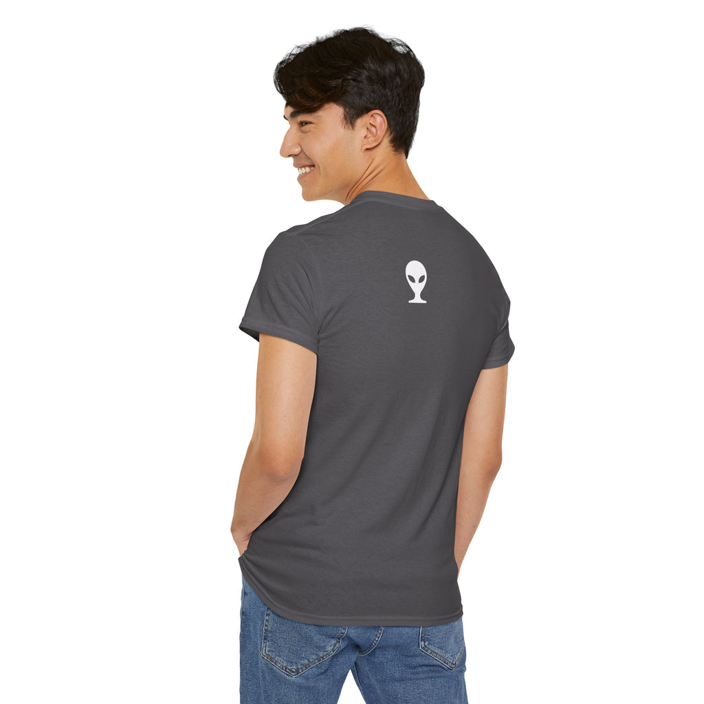 Alien Tee — Minimal "They Are Real" Vertical Graphic T-Shirt dark
