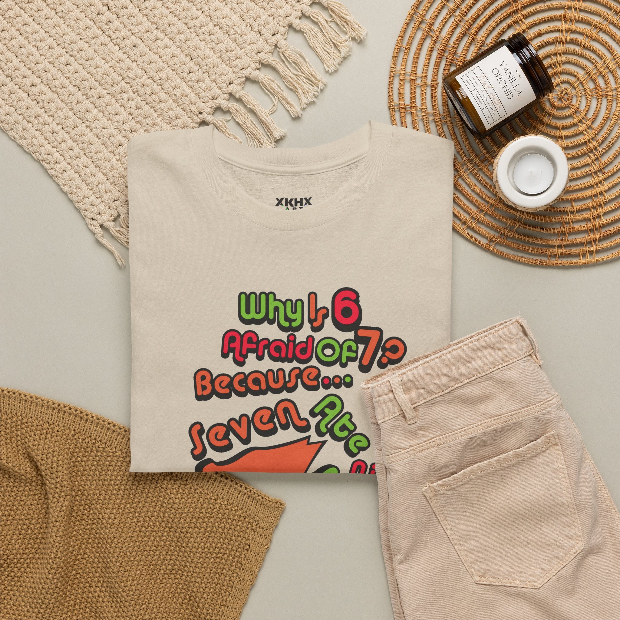 Why is 6 Afraid of 7? "Because 7 Ate 9" Funny Numbers Tee