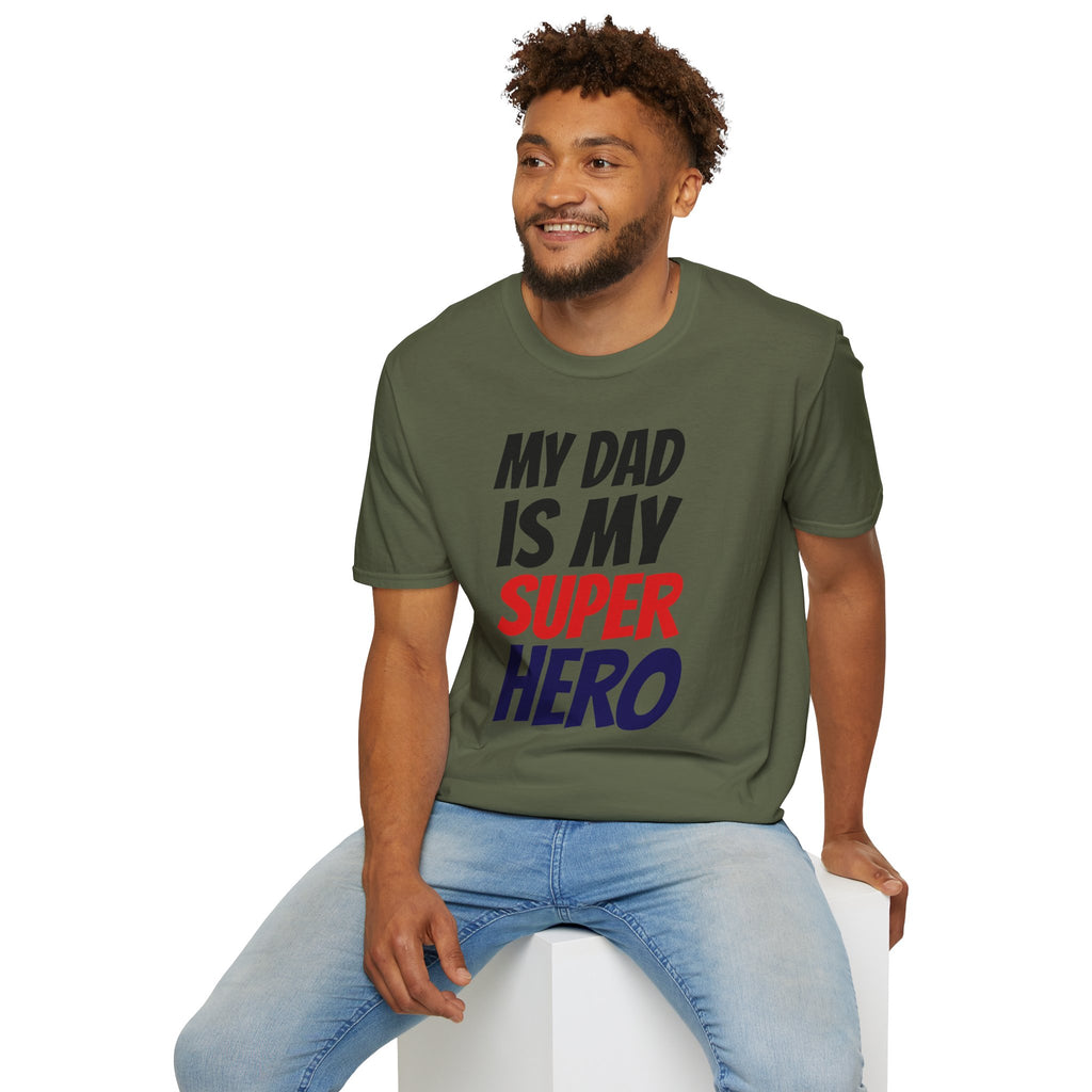 Superhero Dad T-Shirt — "My Dad Is My Superhero" Positive Message Tee