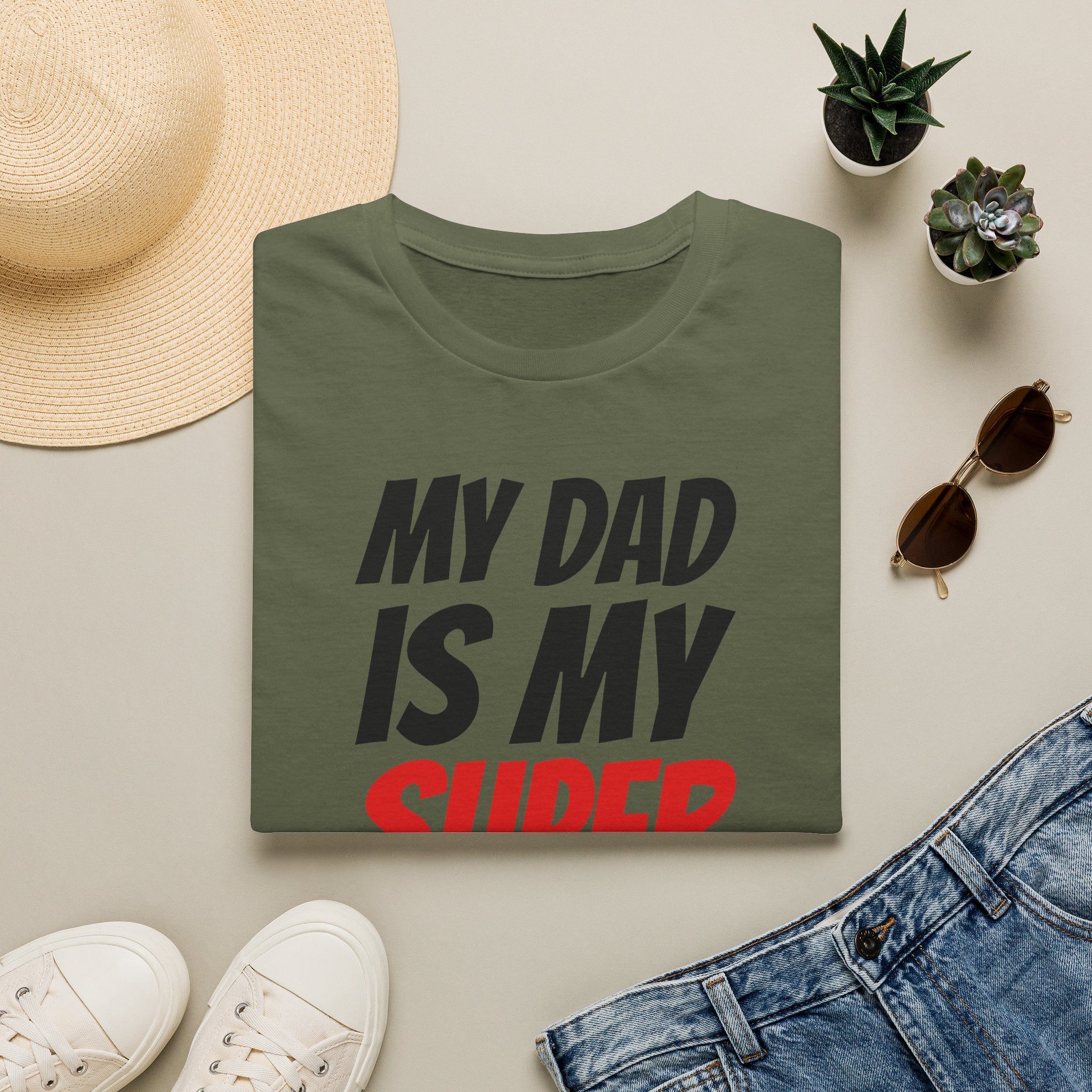 Superhero Dad T-Shirt — "My Dad Is My Superhero" Positive Message Tee