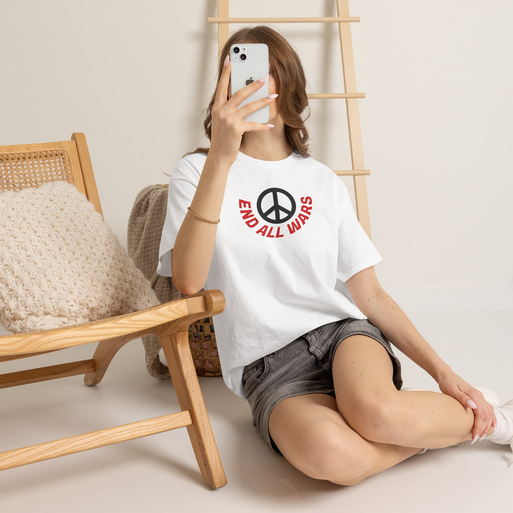 Peace Symbol T-Shirt — "End All Wars" Anti-War Graphic Tee