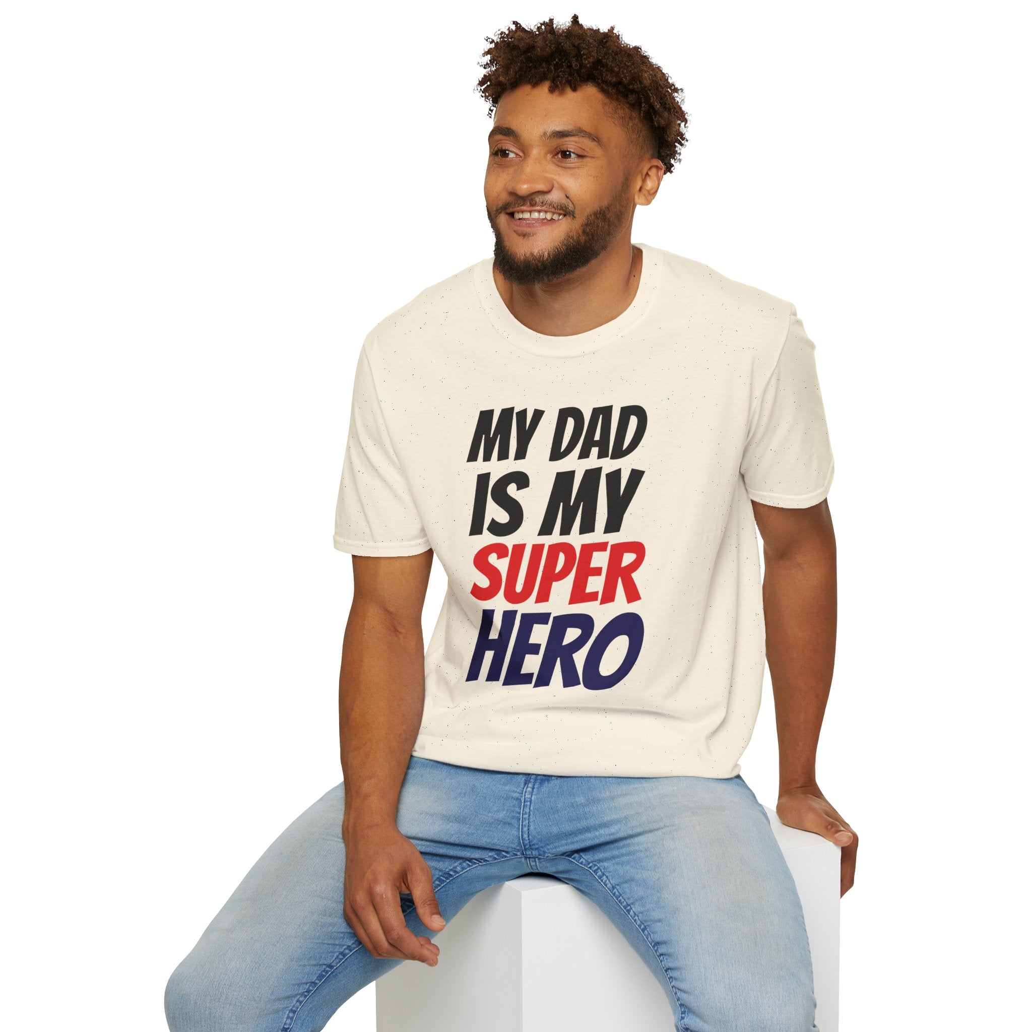 Superhero Dad T-Shirt — "My Dad Is My Superhero" Positive Message Tee
