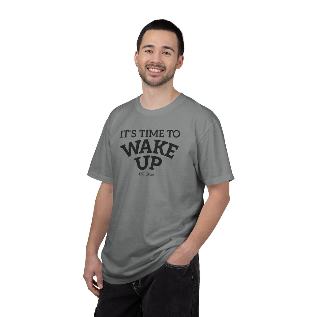 Wake Up Graphic T-Shirt — "It's Time to Wake Up" Casual Tee