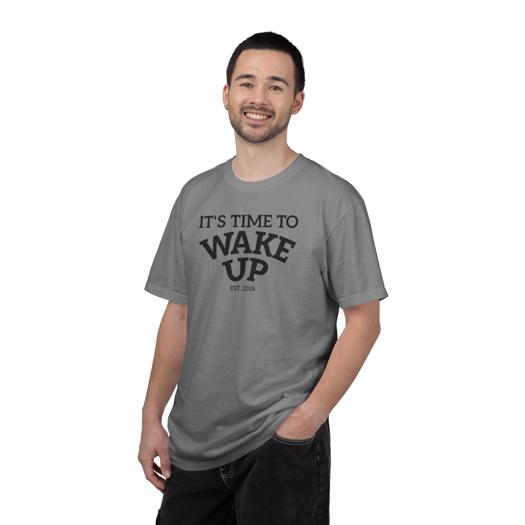 Wake Up Graphic T-Shirt — "It's Time to Wake Up" Casual Tee