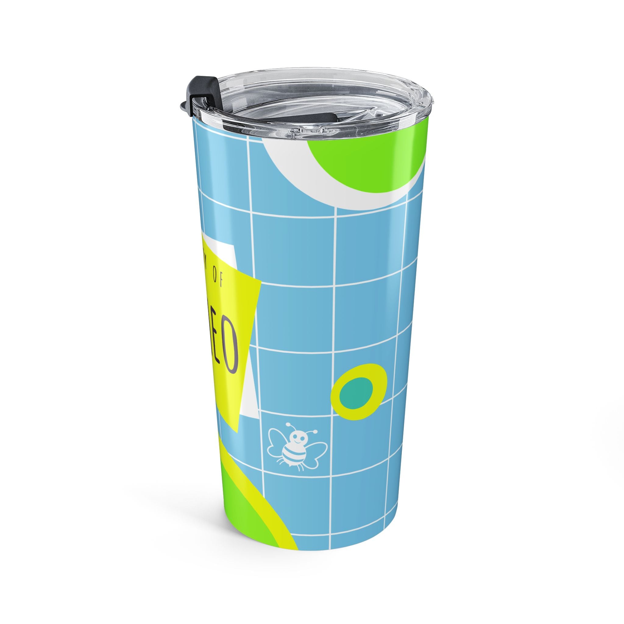 Personalized 'Property of [Name]' 20oz Tumbler — Retro Grid Back-to-School Travel Cup