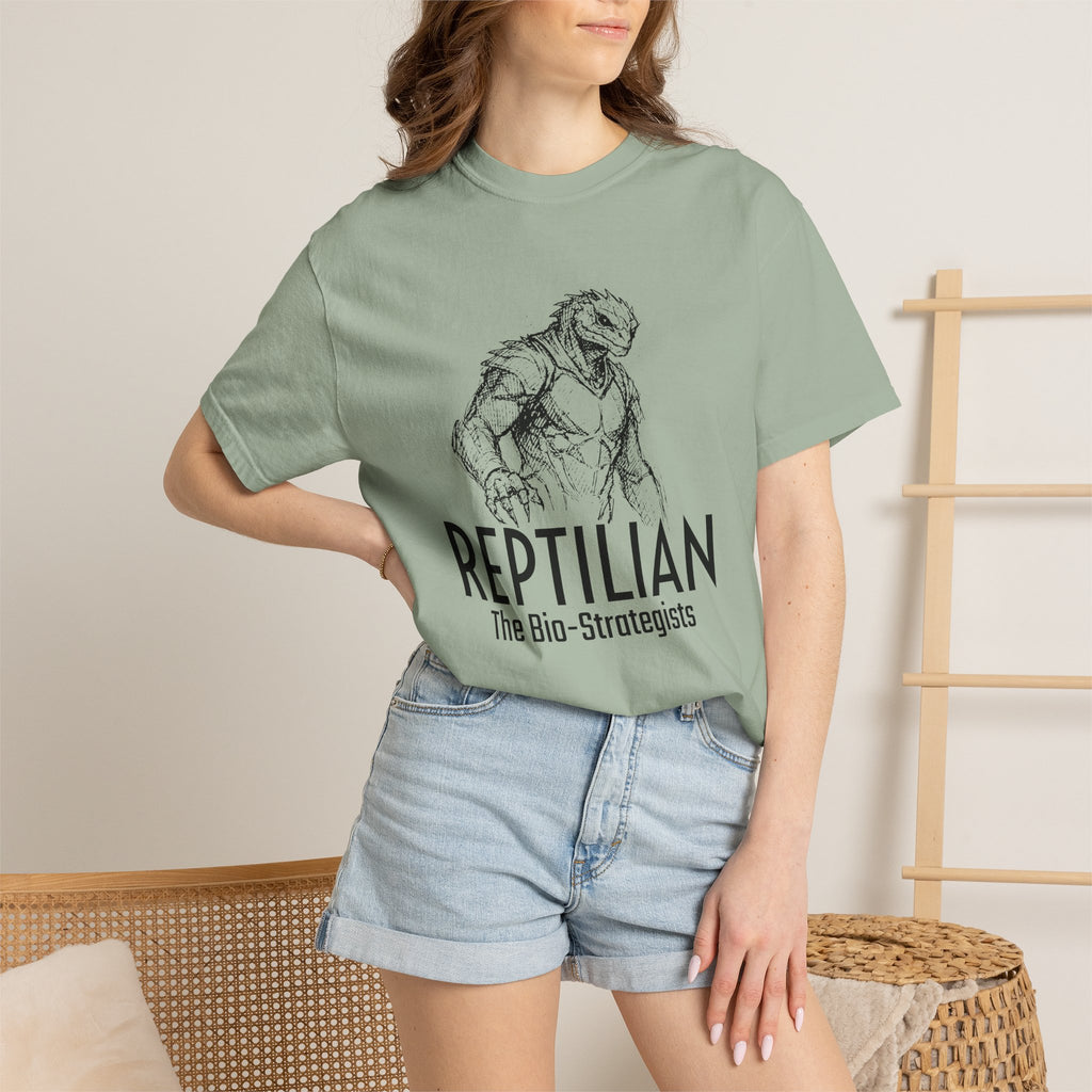 Alien Reptilian Graphic T-Shirt — "The Bio-Strategists" Illustrated Tee