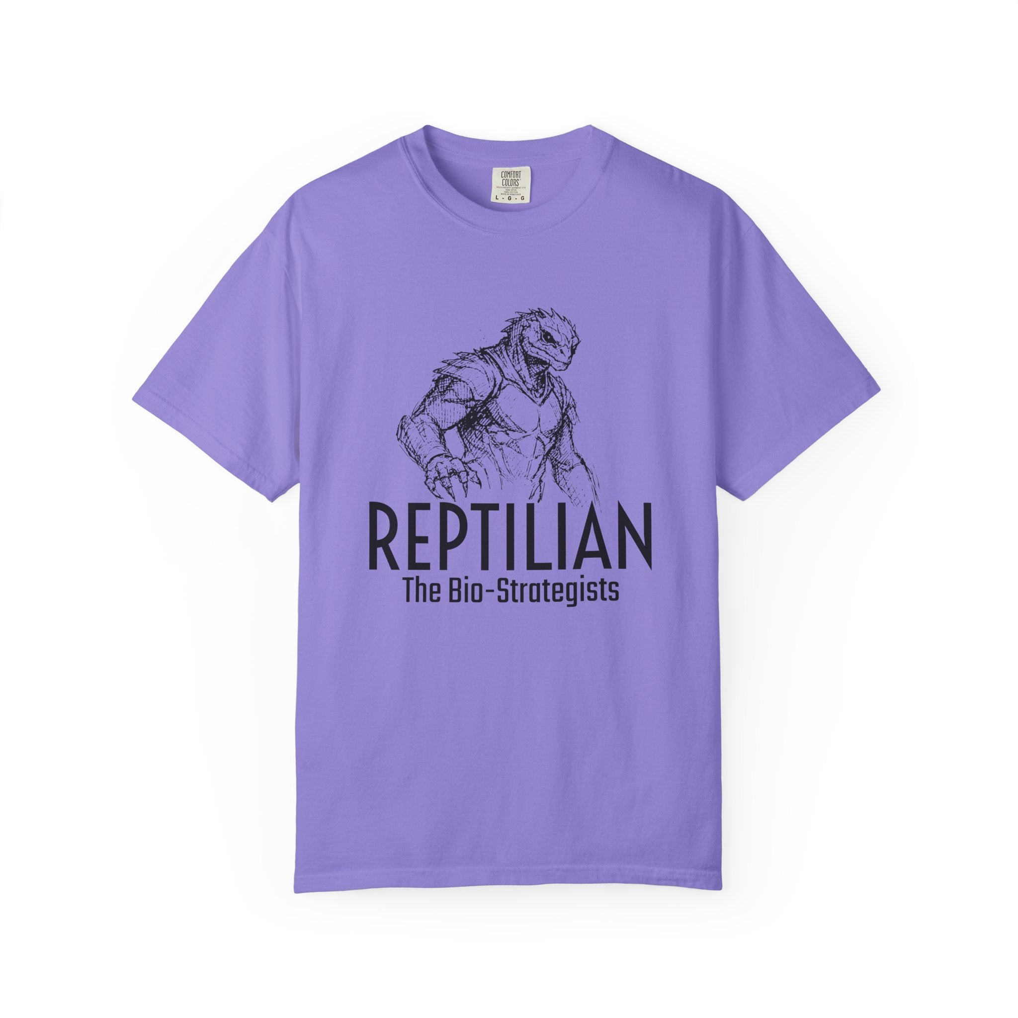 Alien Reptilian Graphic T-Shirt — "The Bio-Strategists" Illustrated Tee
