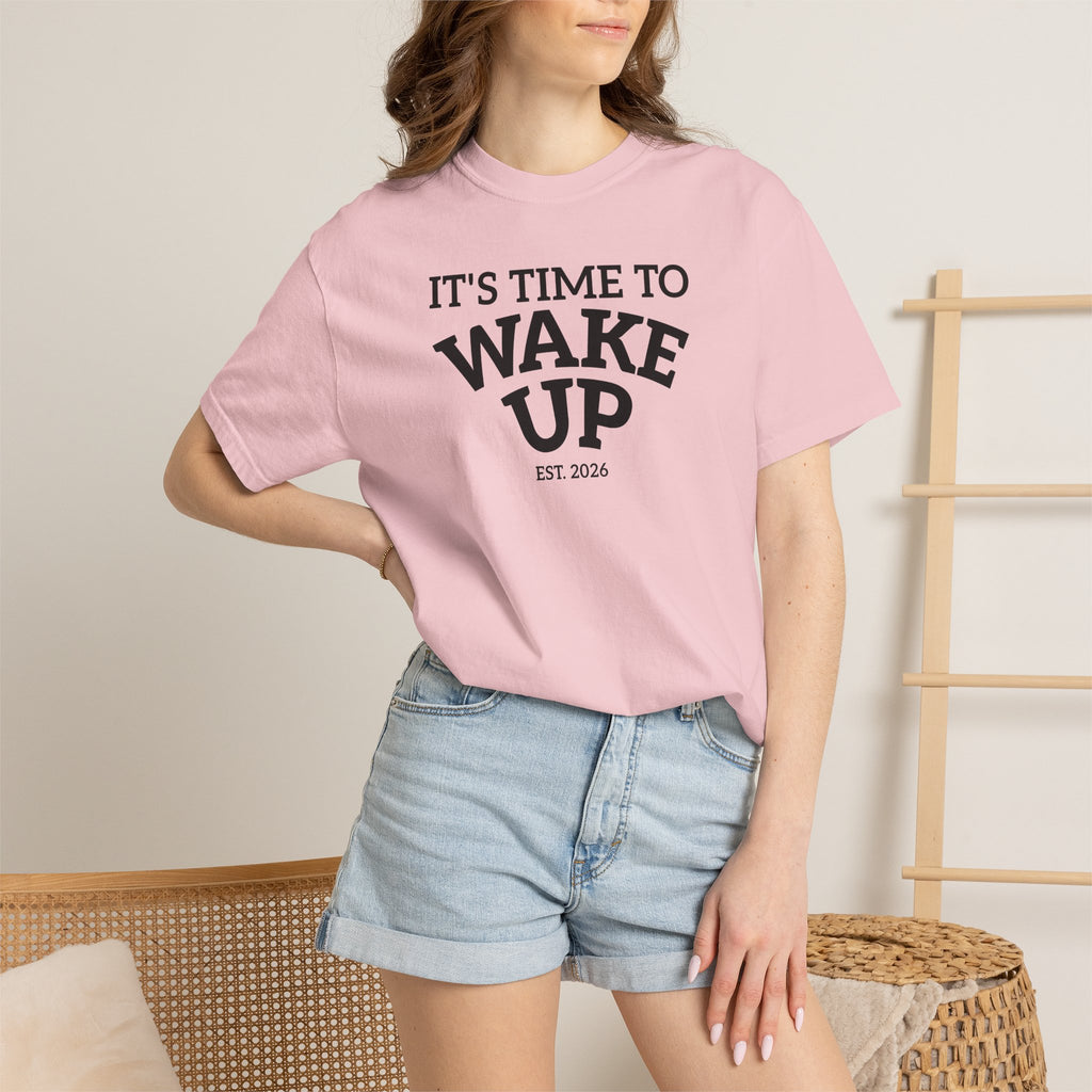 Wake Up Graphic T-Shirt — "It's Time to Wake Up" Casual Tee