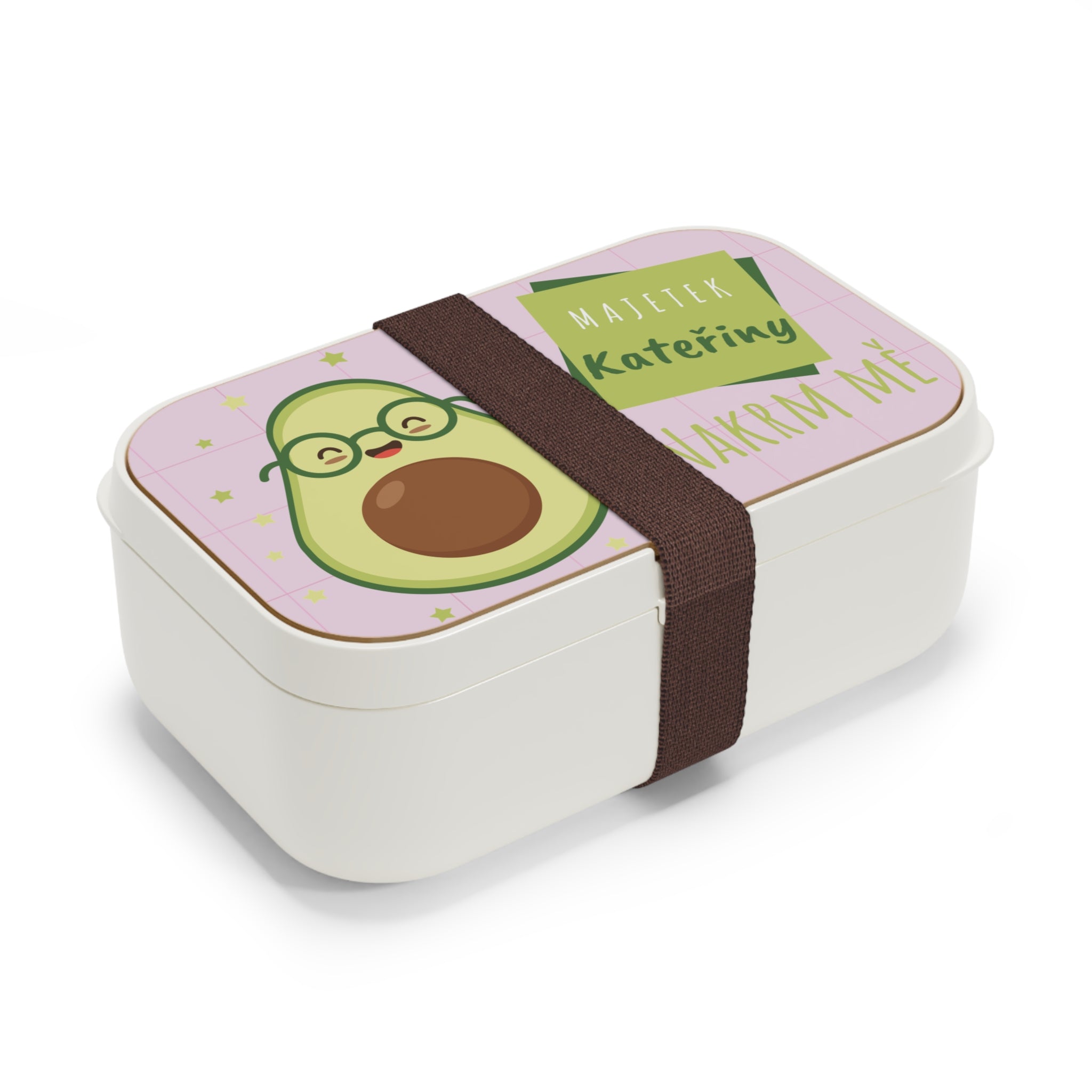 Personalized Avocado Bento Lunch Box – "Nakrm mě" Cute Kawaii Kid’s Lunchbox