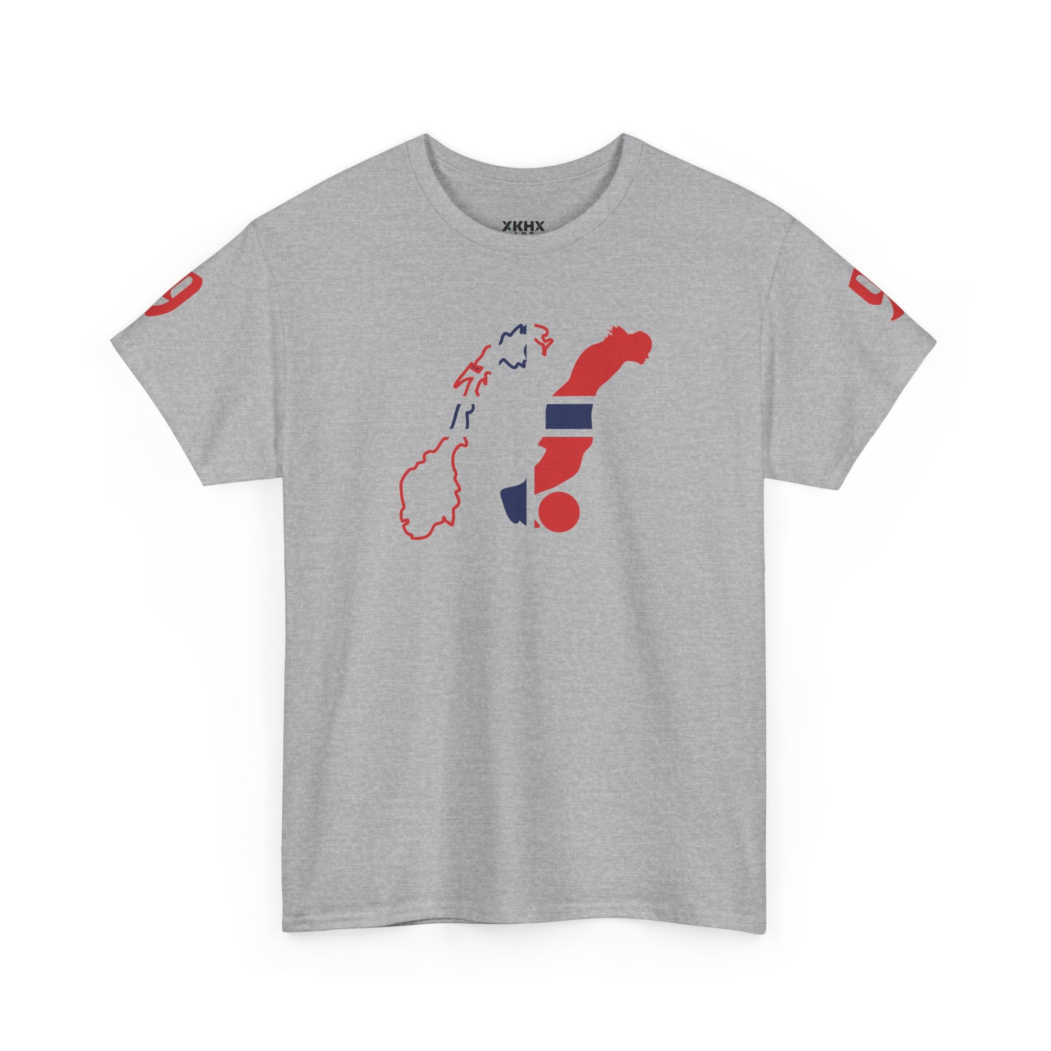 Haaland Norway Map Flag T‑Shirt — Scandinavian Pride Tee with Number 9