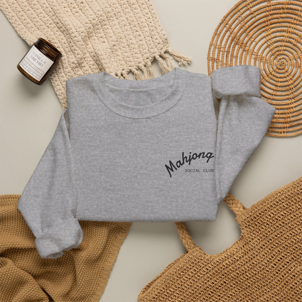 Mahjong Social Club Sweatshirt | tile-inspired, jade green pastel