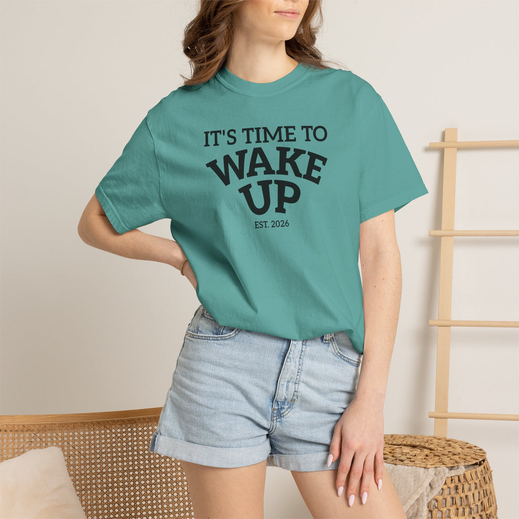 Wake Up Graphic T-Shirt — "It's Time to Wake Up" Casual Tee