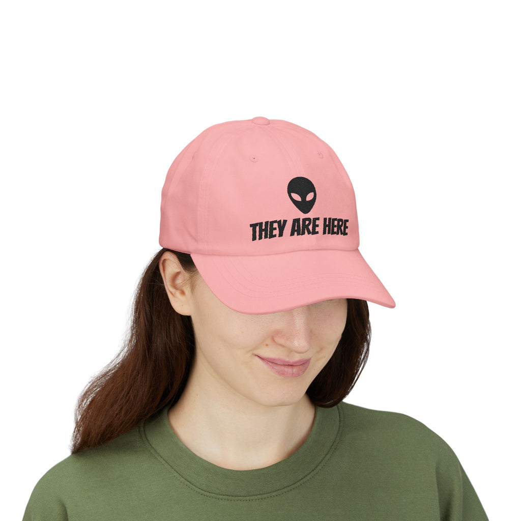 Alien "They Are Here" Dad Cap - Embroidered Baseball Hat light