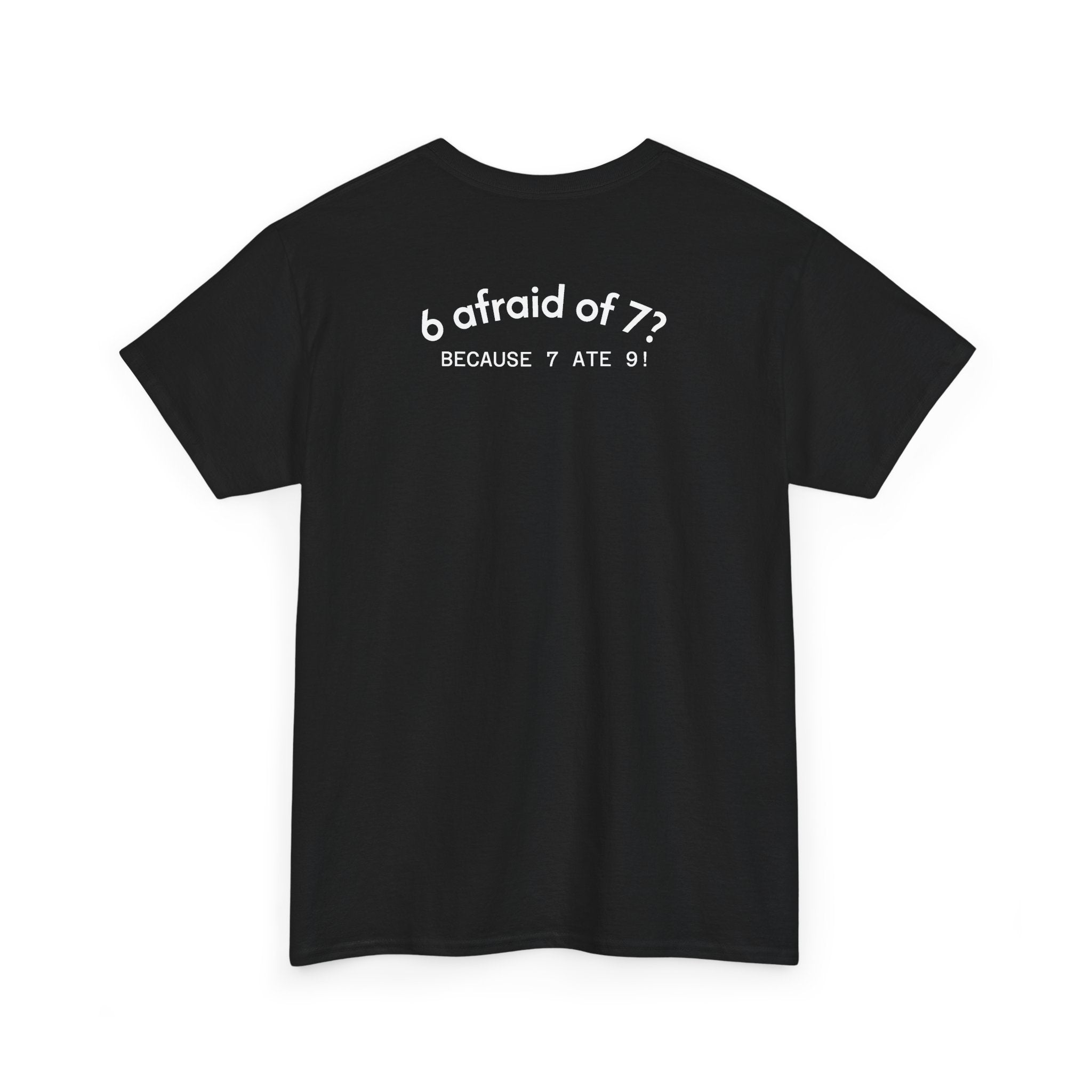 Why is 6 Afraid of 7? "Because 7 Ate 9" Funny Numbers Tee