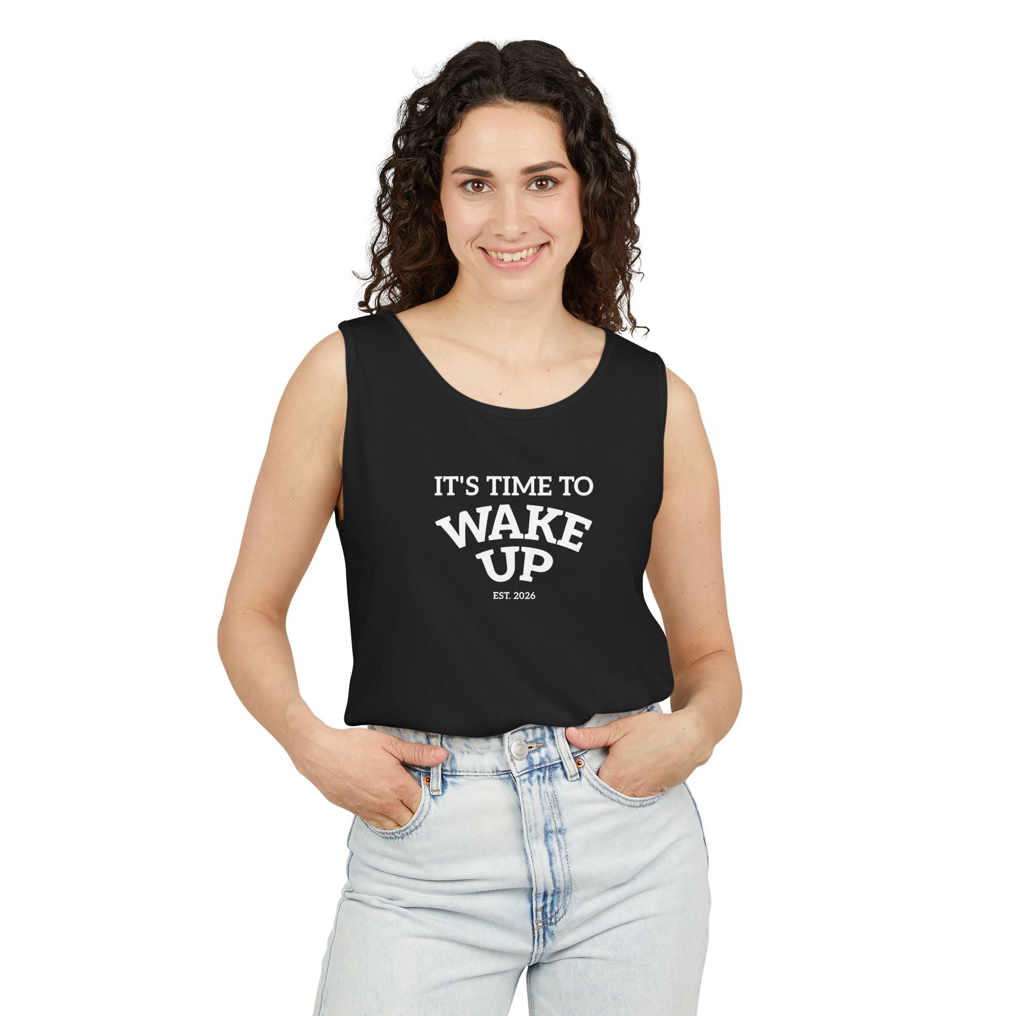 Wake Up Tank Top dark — Casual Graphic Tank