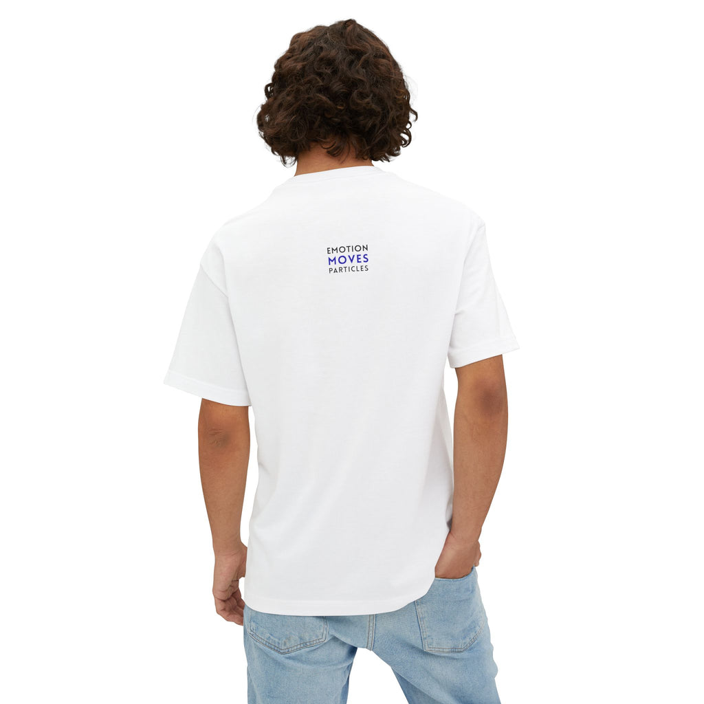 Emotion Moves Particles Tee — Minimalist Motivational Graphic T-Shirt