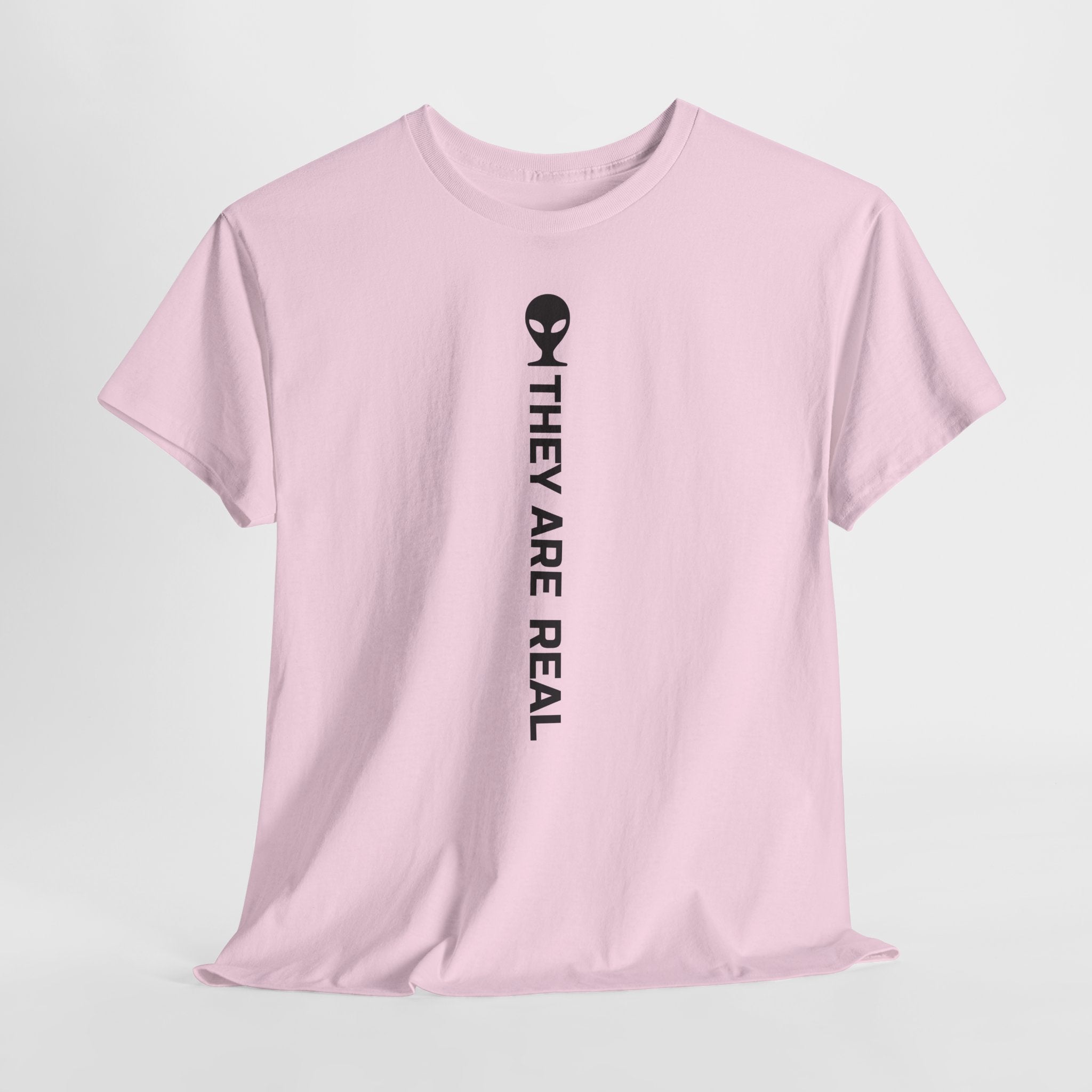 Alien Tee — Minimal "They Are Real" Vertical Graphic T-Shirt