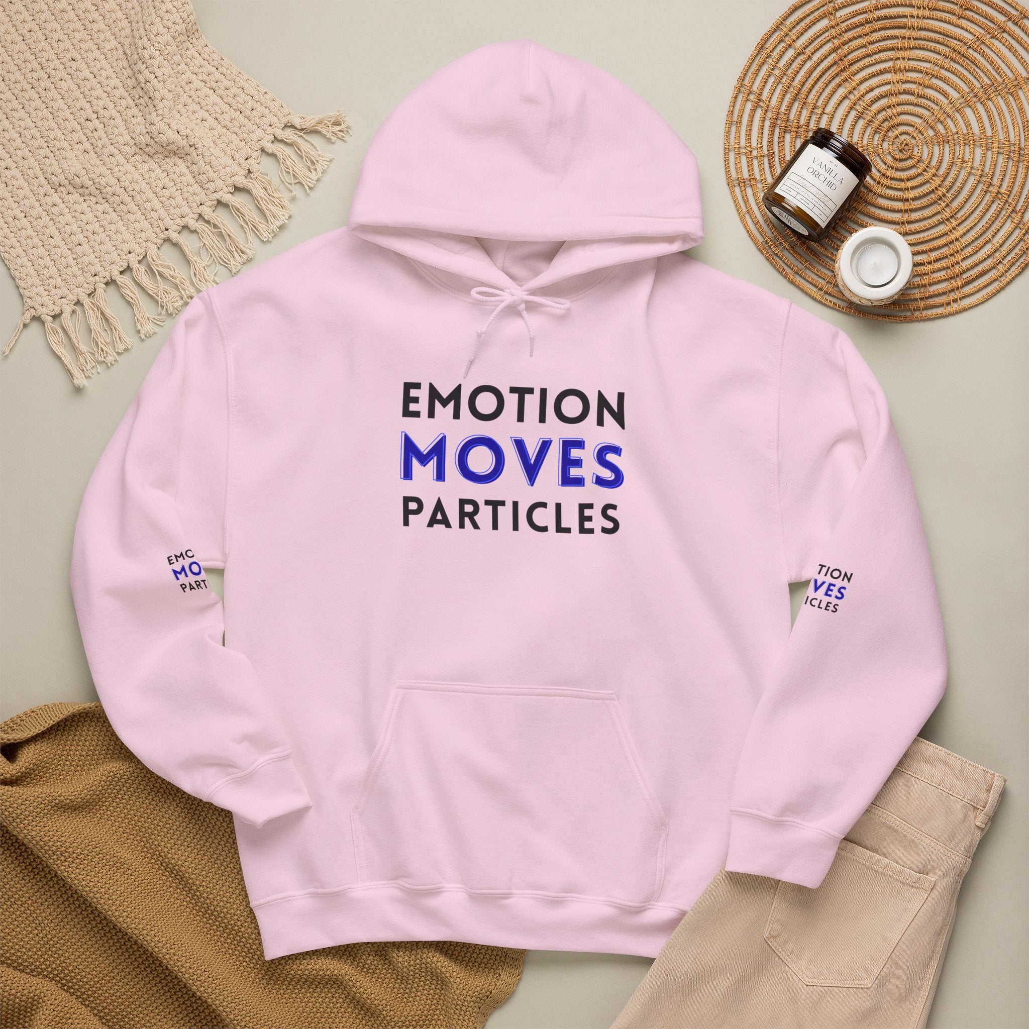 Emotion Moves Particles Hoodie — Inspirational Graphic Pullover