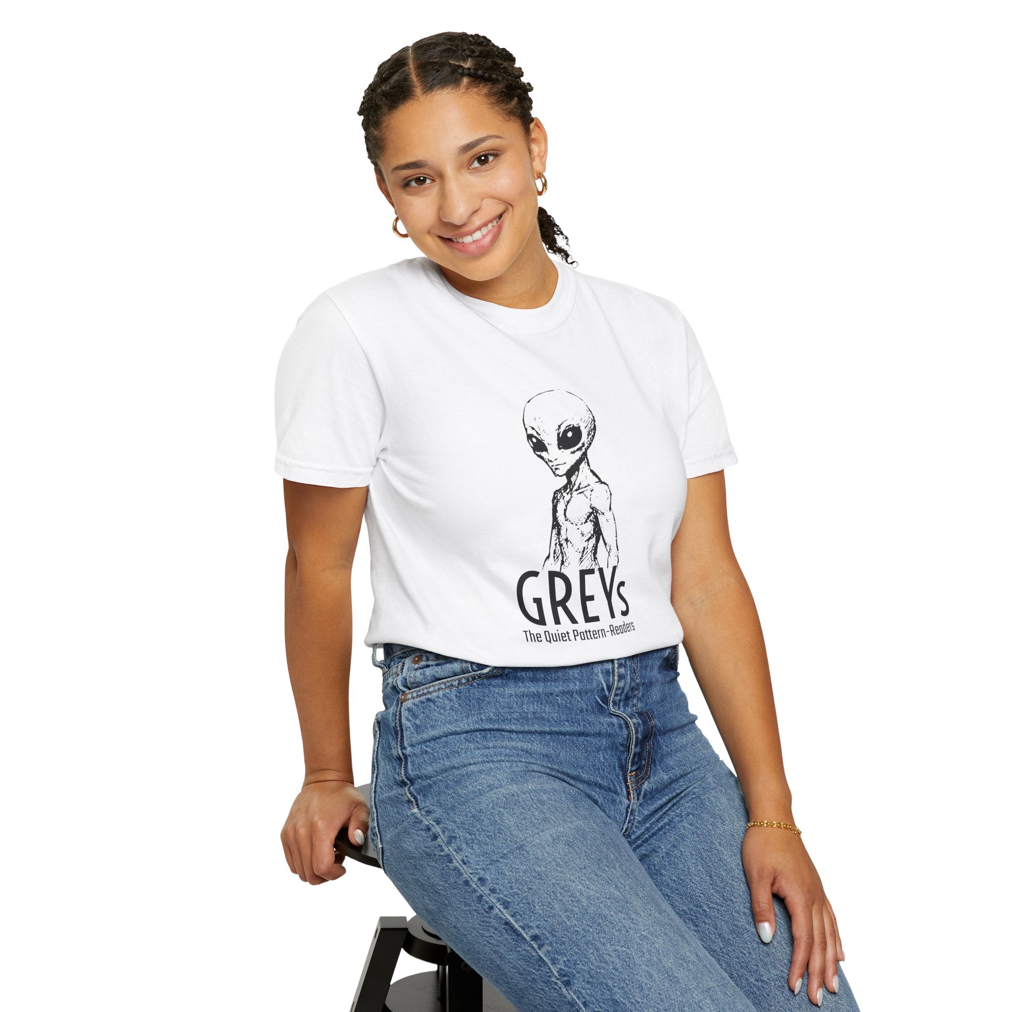 Alien Greys Graphic T-Shirt — "The Quiet Partners" Illustrated Tee