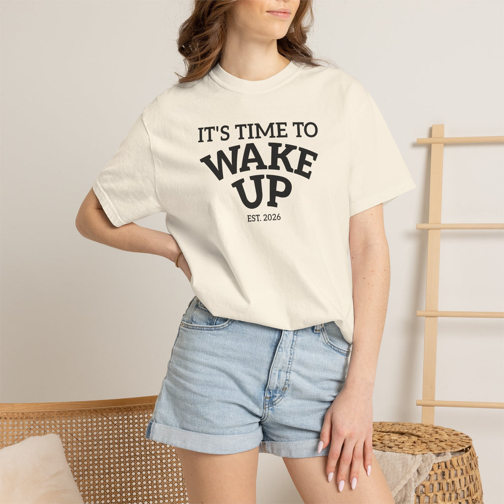 Wake Up Graphic T-Shirt — "It's Time to Wake Up" Casual Tee