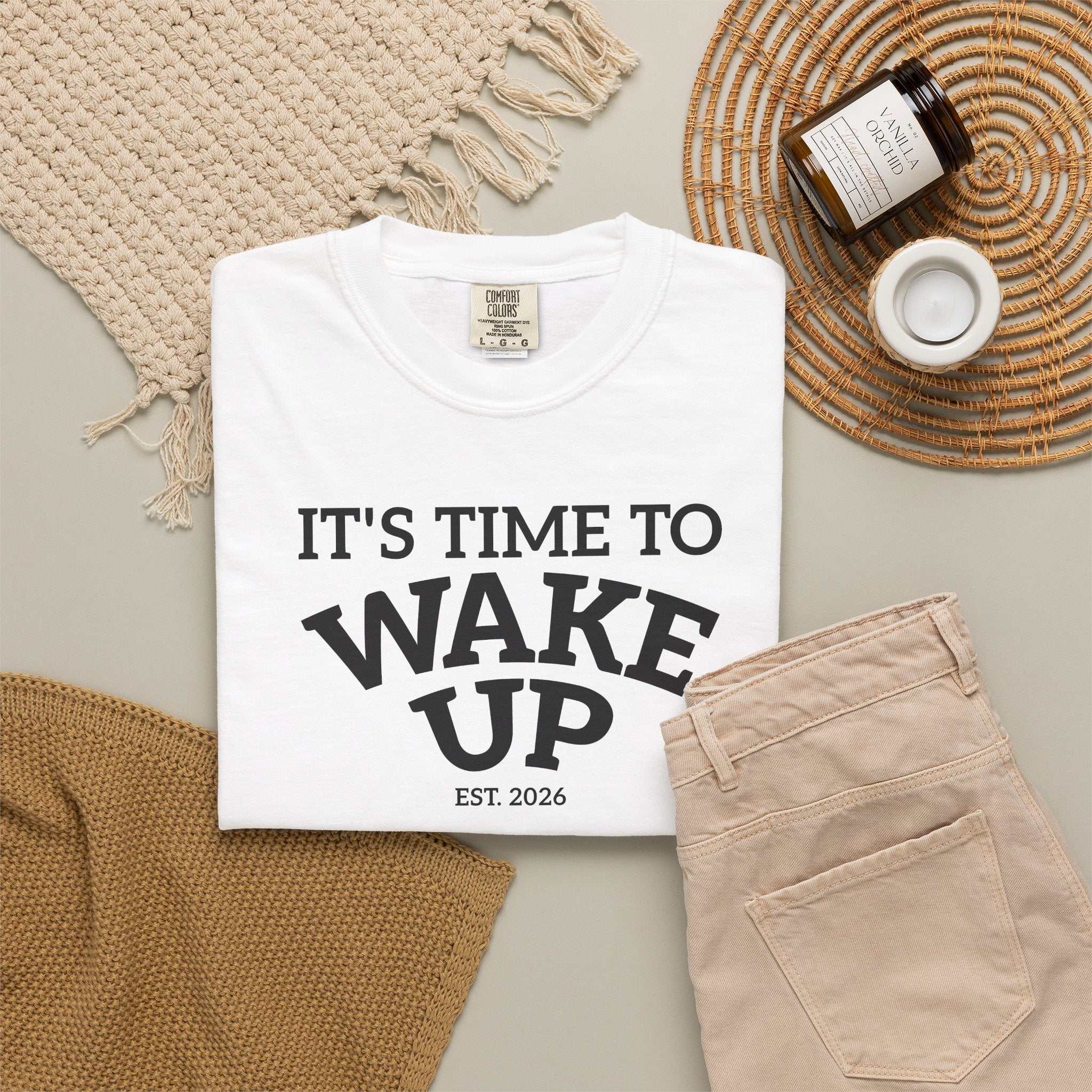 Wake Up Graphic T-Shirt — "It's Time to Wake Up" Casual Tee
