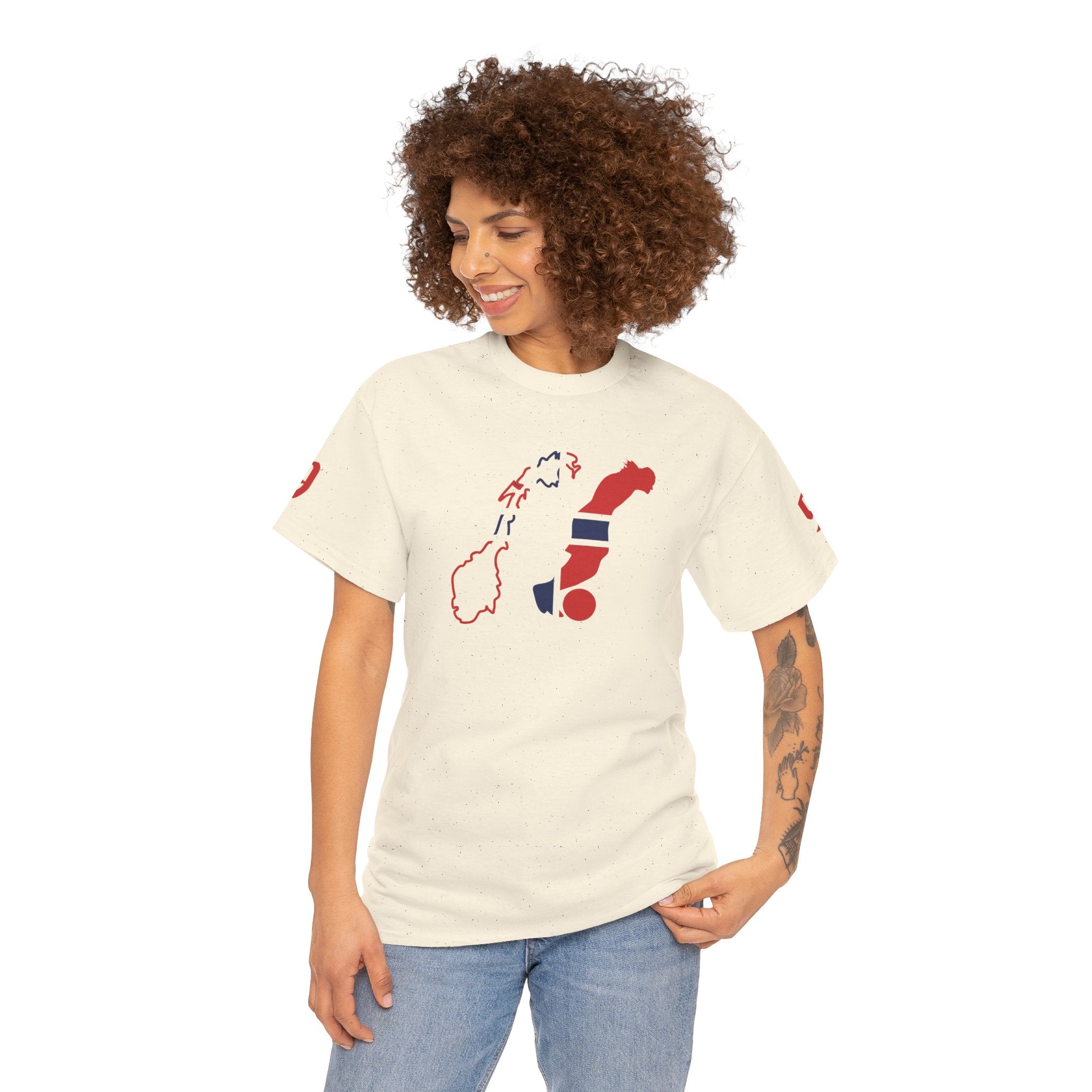 Haaland Norway Map Flag T‑Shirt — Scandinavian Pride Tee with Number 9