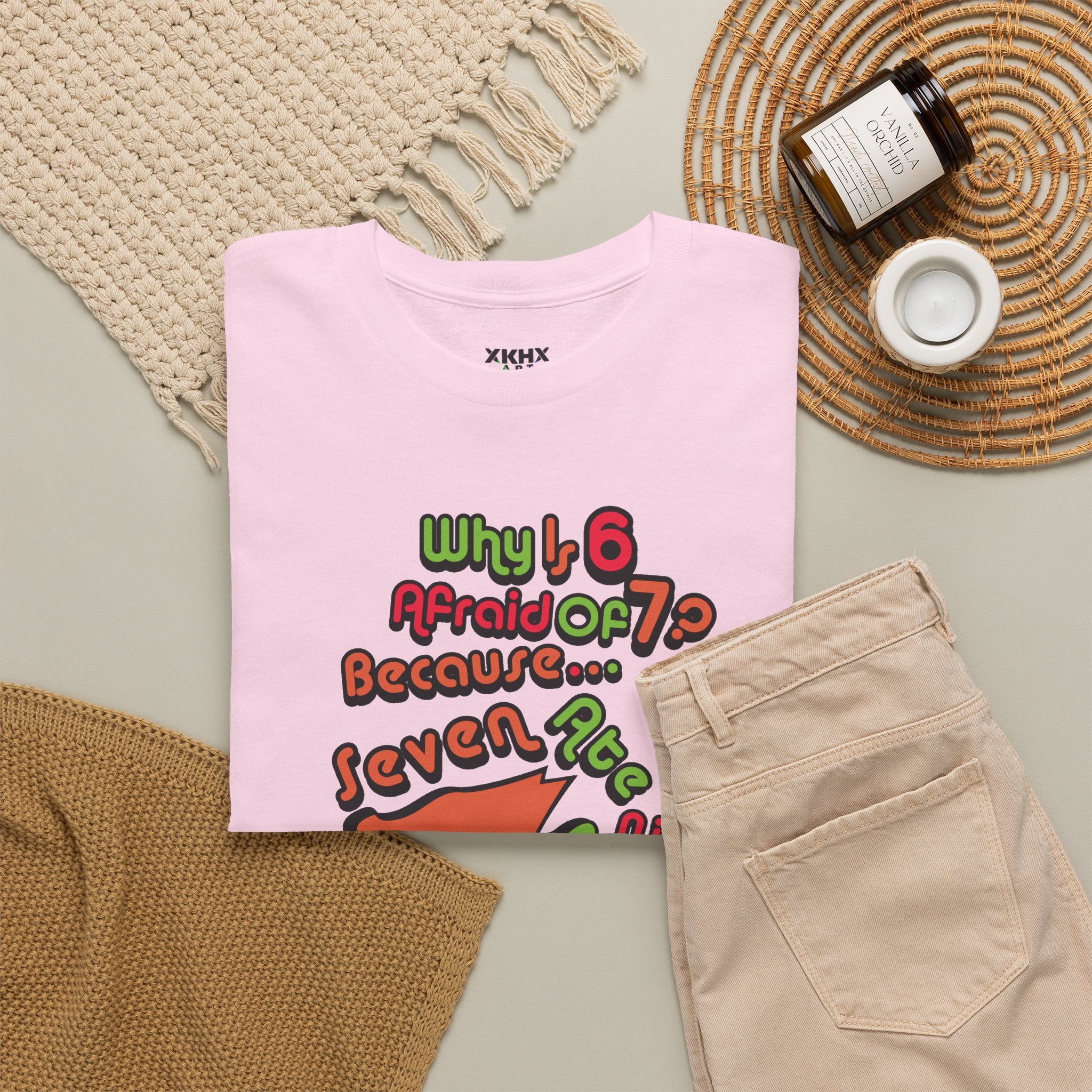 Why is 6 Afraid of 7? "Because 7 Ate 9" Funny Numbers Tee