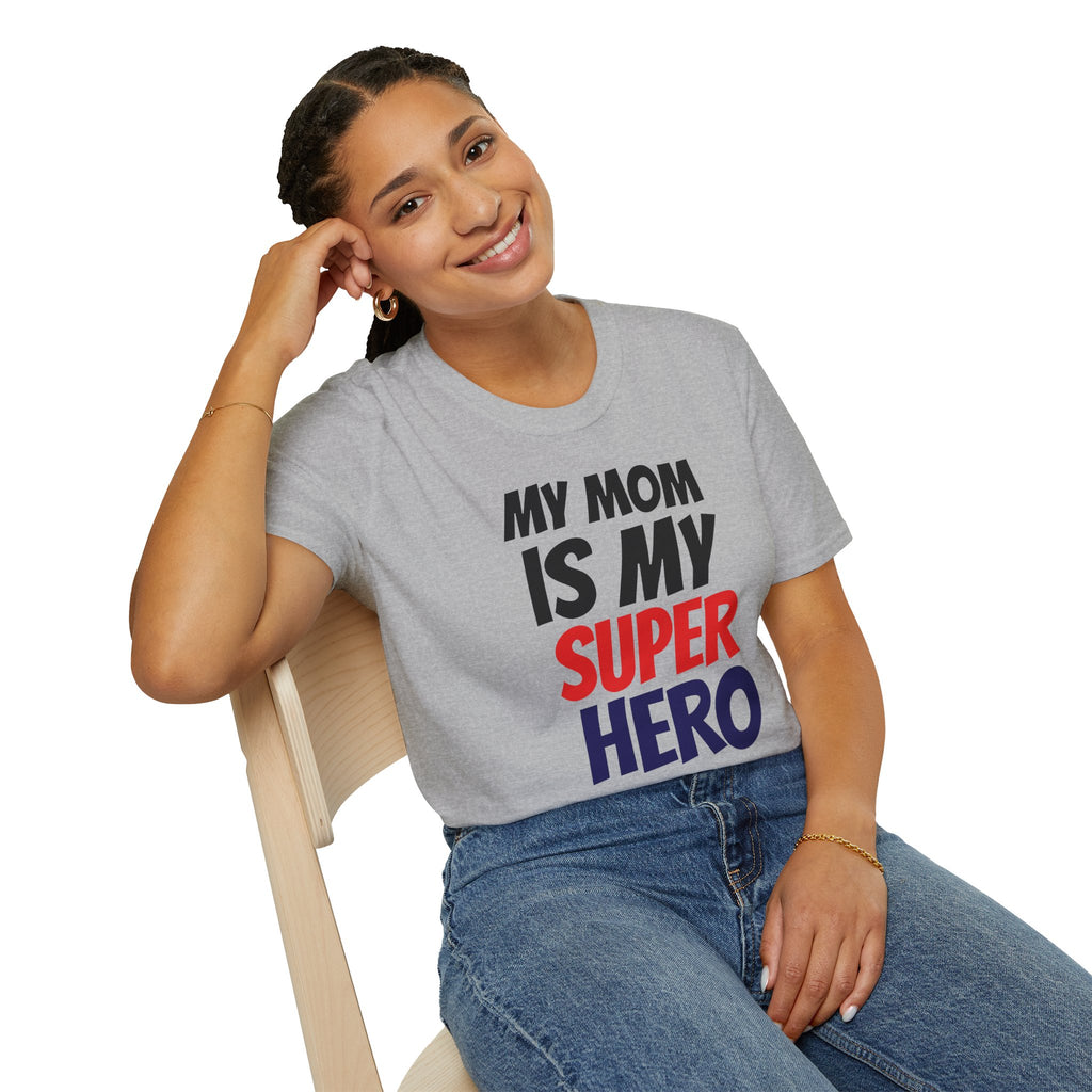 Superhero Mom T-Shirt — "My Mom Is My Superhero" Positive Message Tee