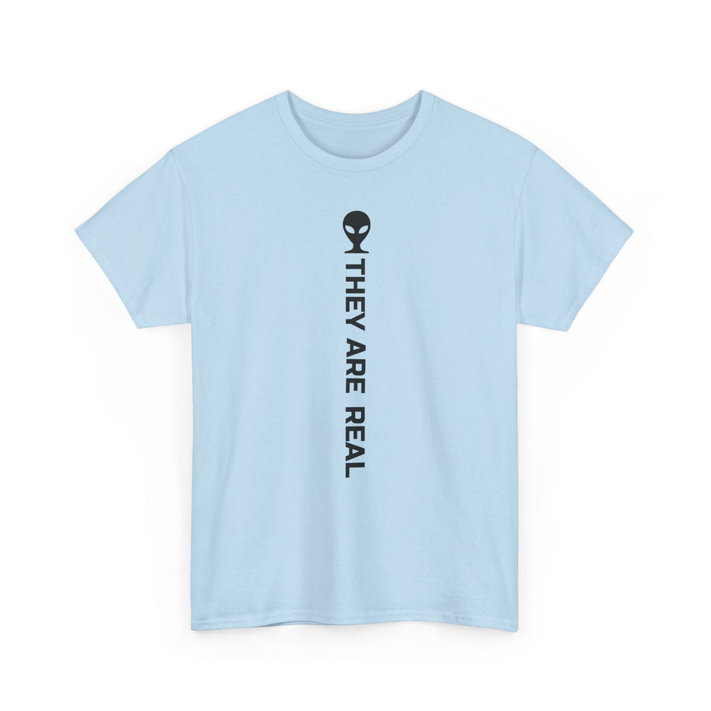 Alien Tee — Minimal "They Are Real" Vertical Graphic T-Shirt