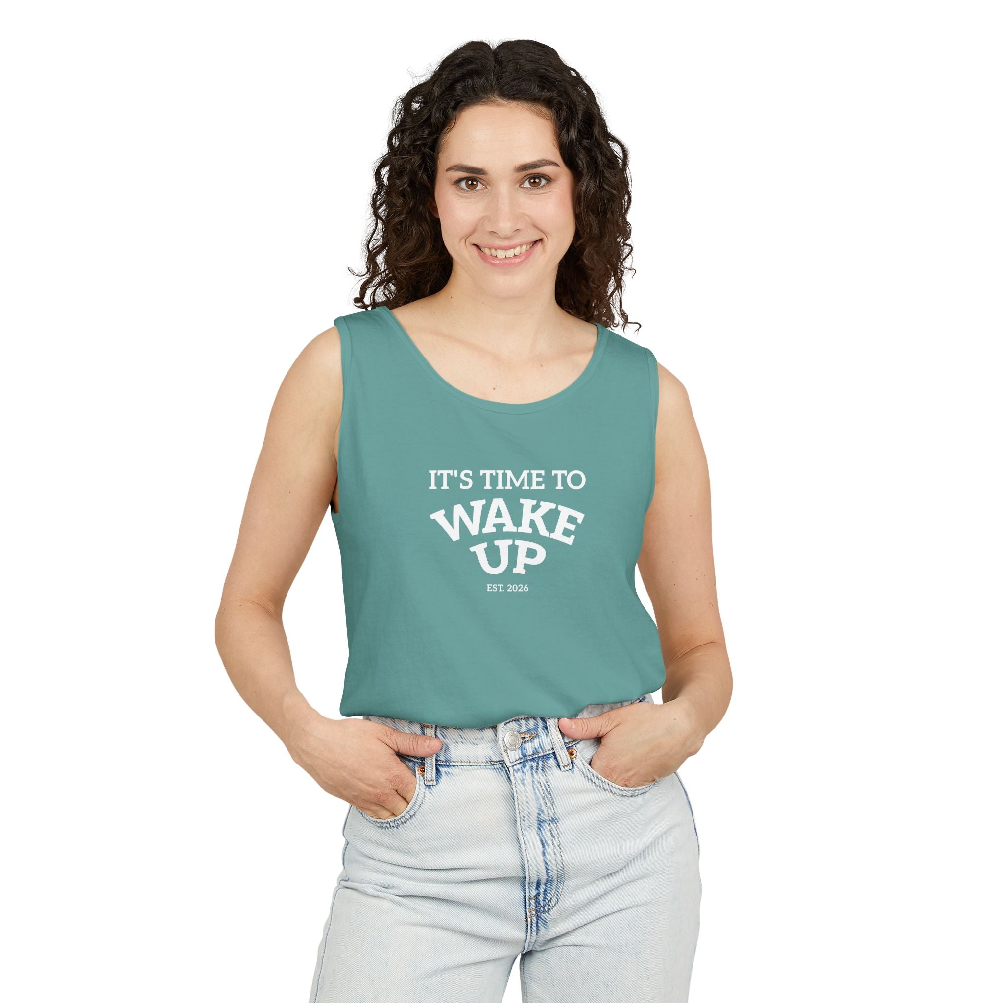 Wake Up Tank Top dark — Casual Graphic Tank