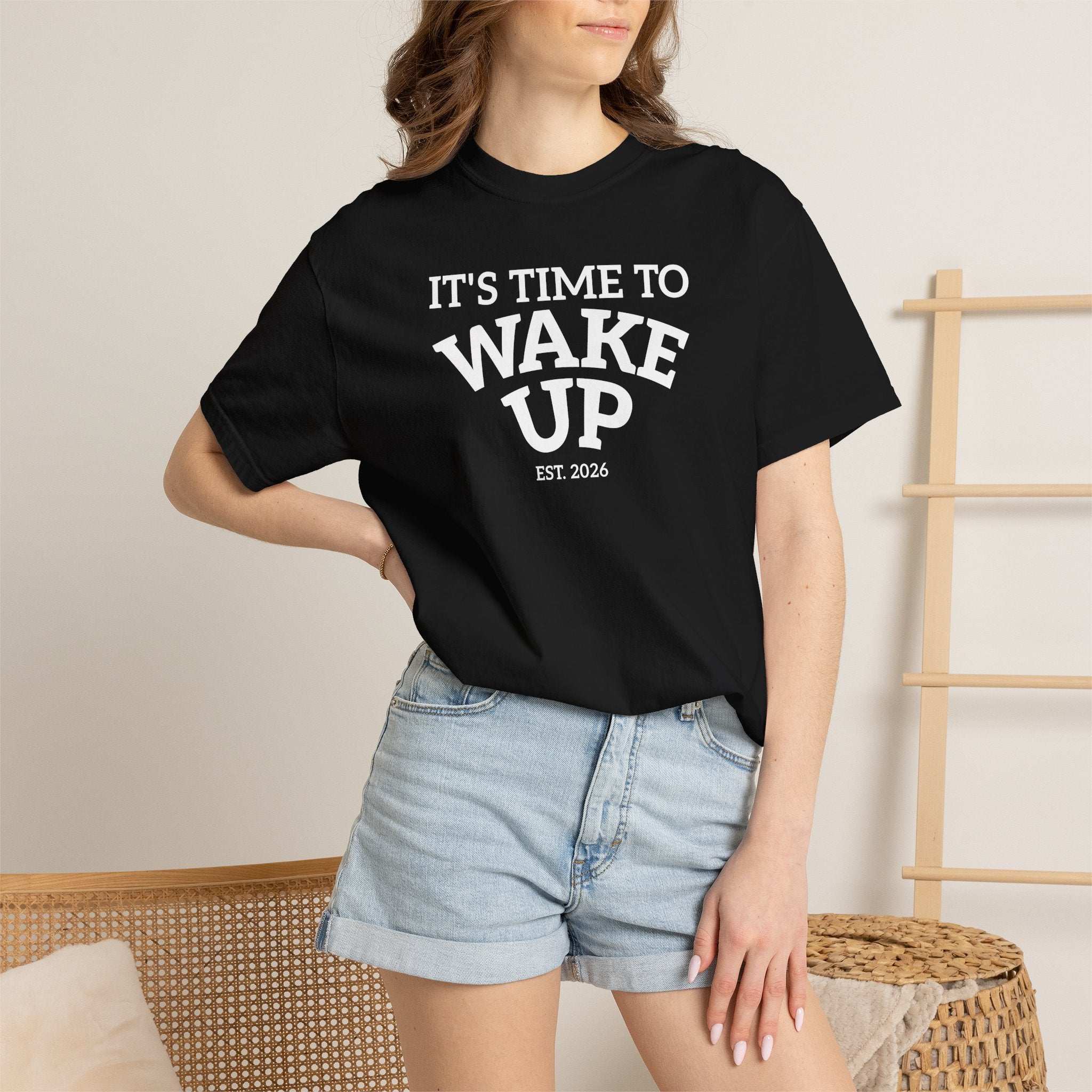 Wake Up Graphic T-Shirt — "It's Time to Wake Up" Casual Tee dark