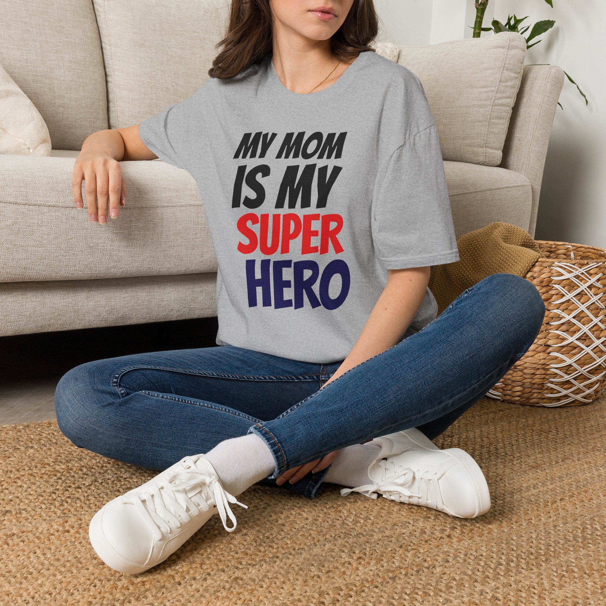Superhero Mom T-Shirt — "My Mom Is My Superhero" Positive Message Tee