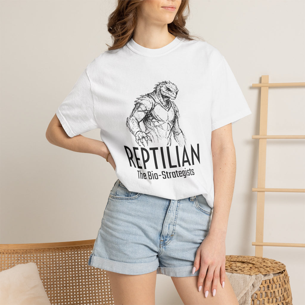 Alien Reptilian Graphic T-Shirt — "The Bio-Strategists" Illustrated Tee